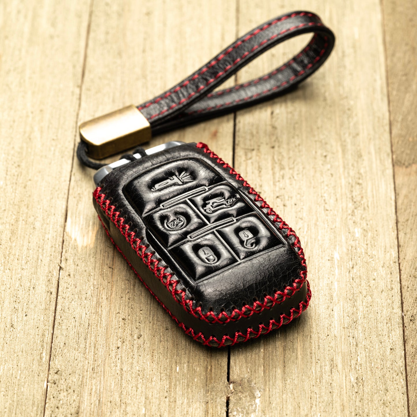 Vitodeco Superior Leather Key fob case compatible for RAM 2500, 3500, 4500, 5500 2019-2025, 5-Button