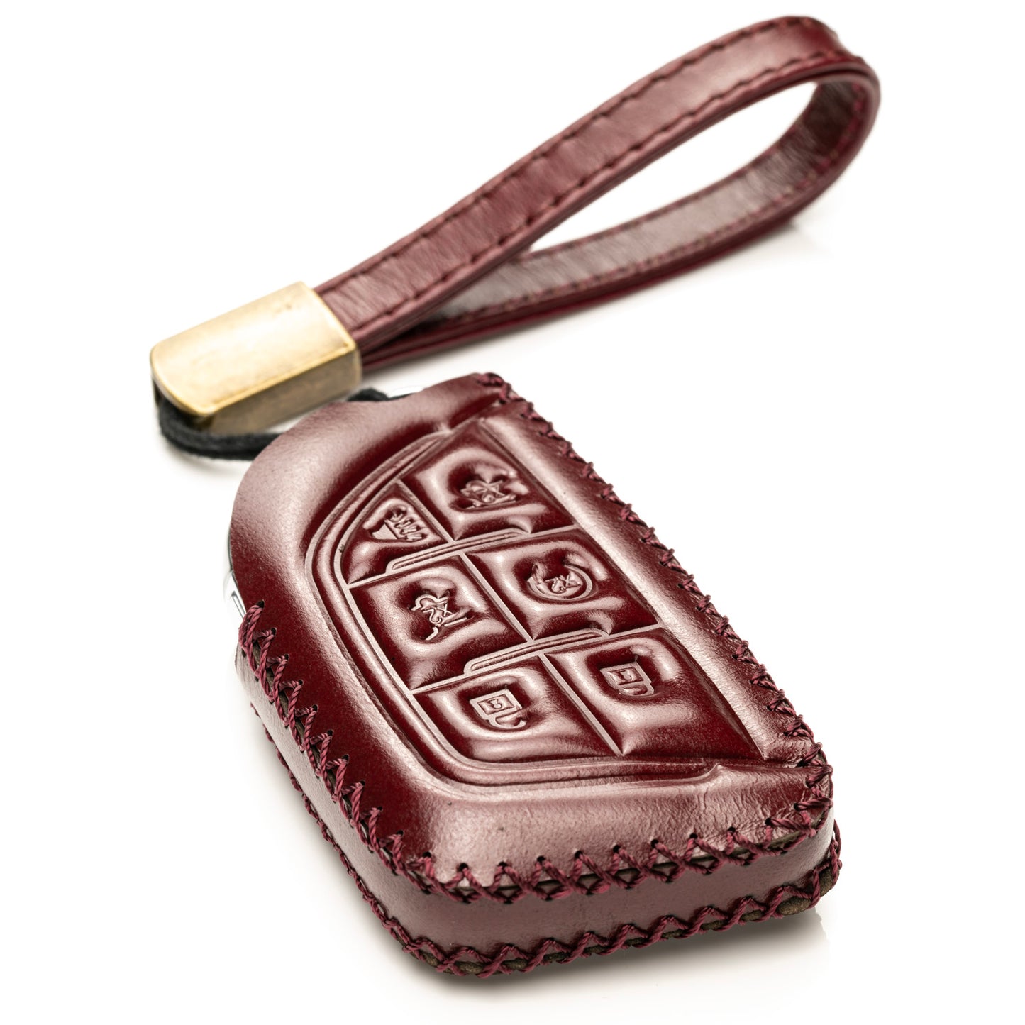 Vitodeco Superior Leather Key Fob Case Compatible for Cadillac Escalade 2021-2025, 6-Button