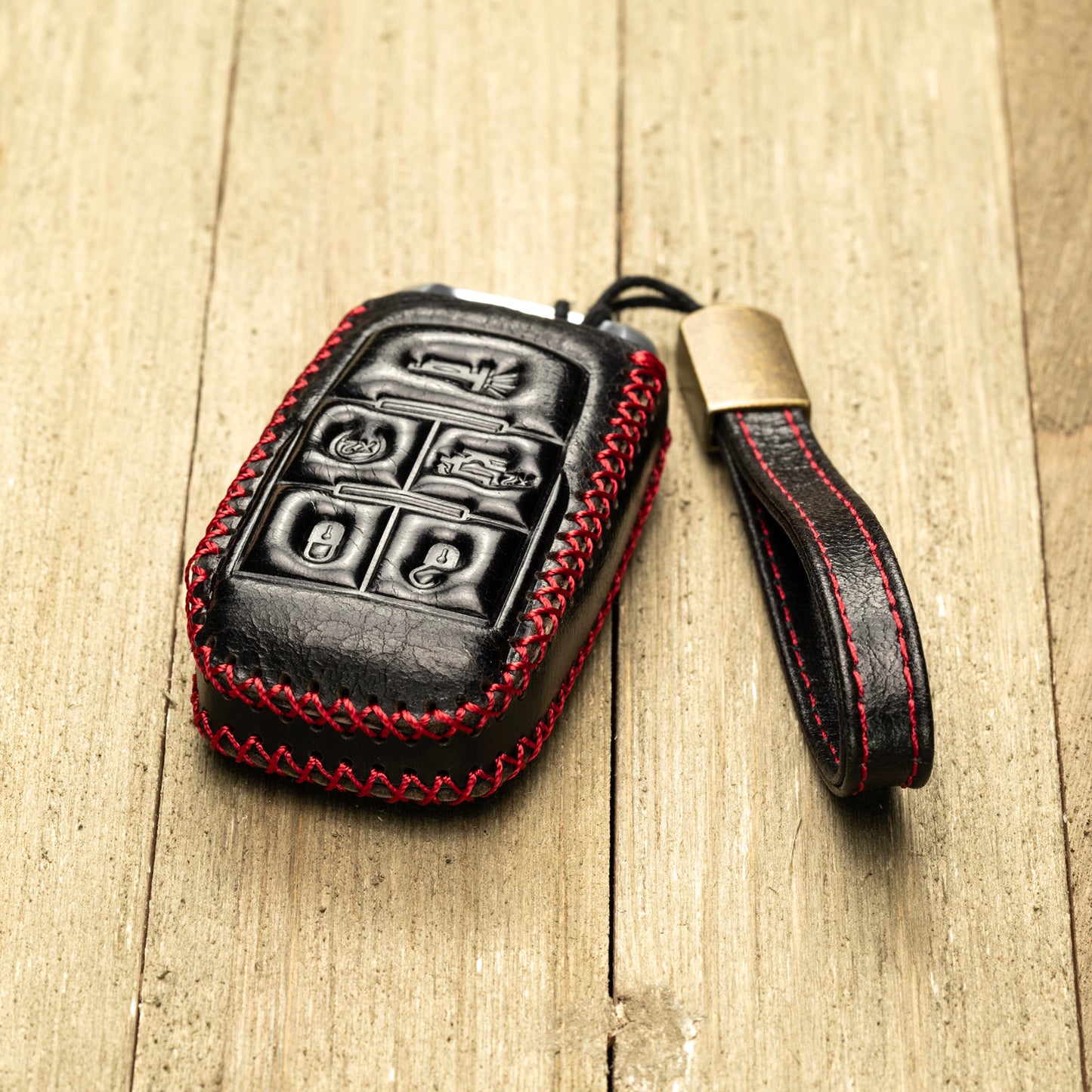 Vitodeco Superior Leather Key fob case compatible for RAM 2500, 3500, 4500, 5500 2019-2025, 5-Button