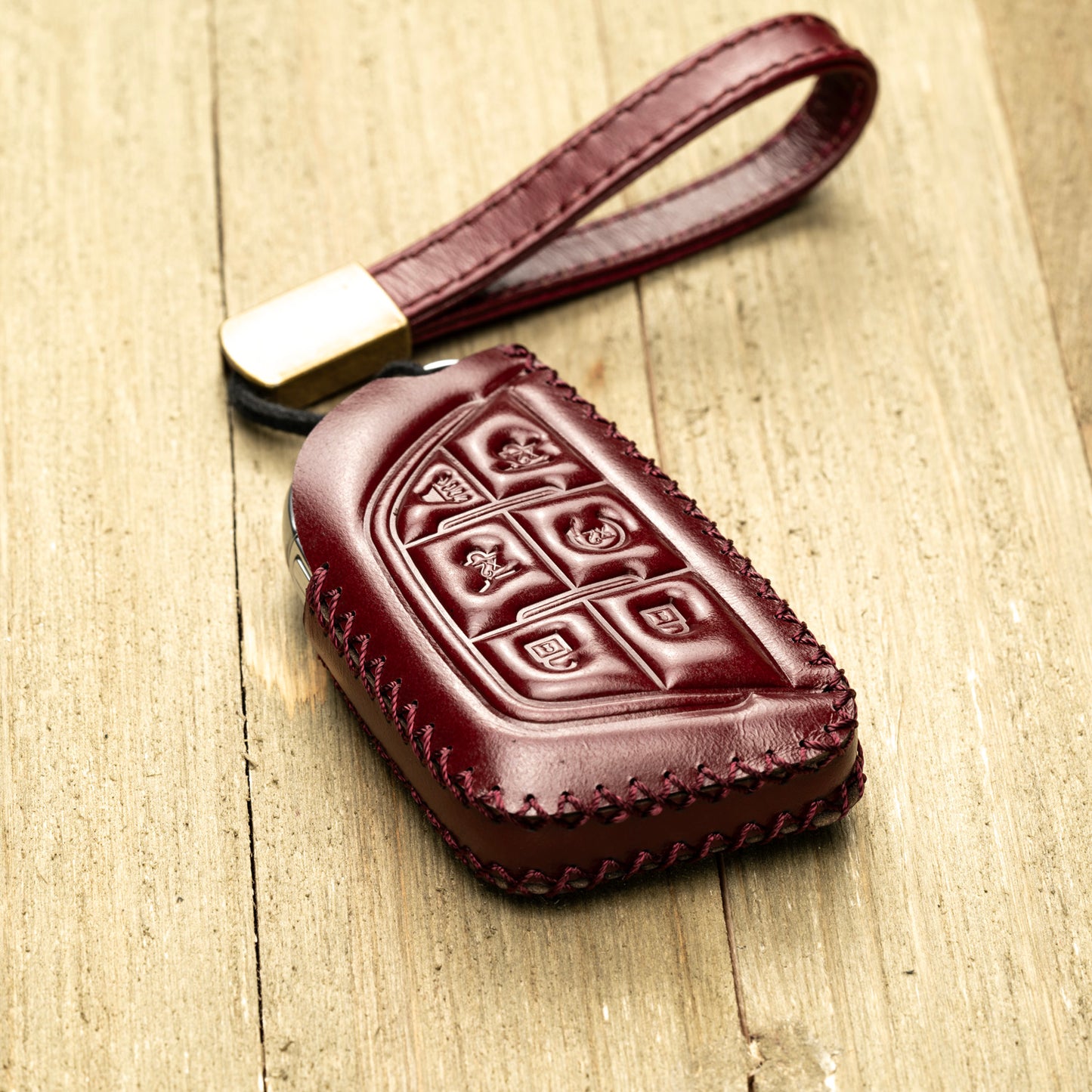 Vitodeco Superior Leather Key Fob Case Compatible for Cadillac Escalade 2021-2025, 6-Button