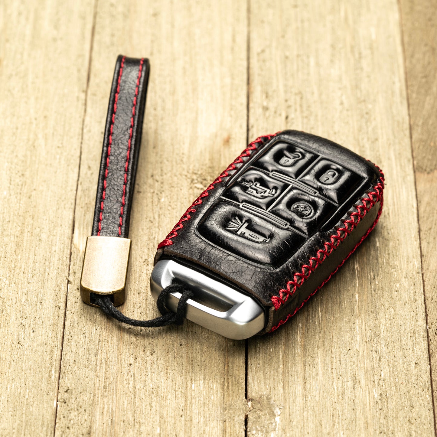 Vitodeco Superior Leather Key fob case compatible for RAM 2500, 3500, 4500, 5500 2019-2025, 5-Button
