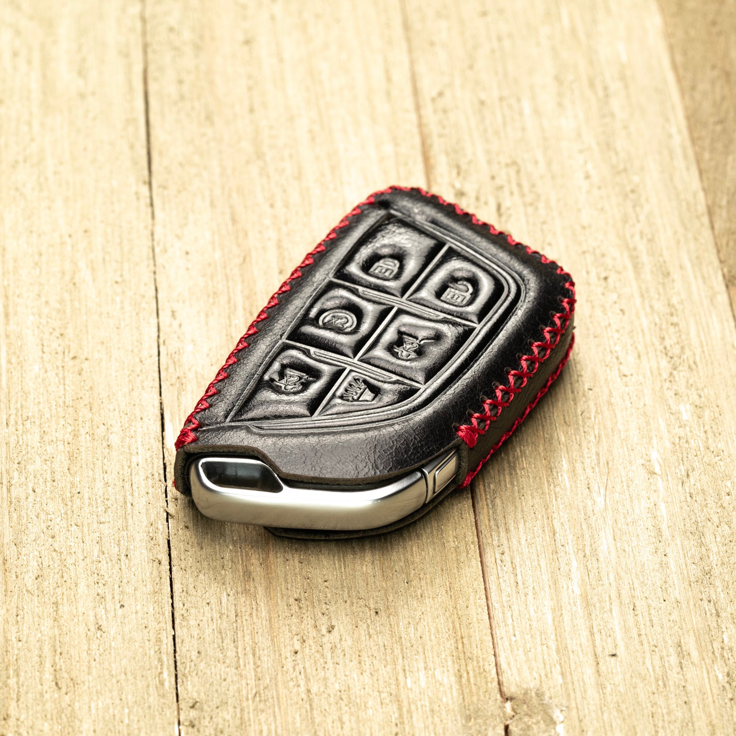 Vitodeco Superior Leather Key Fob Case Compatible for Cadillac Escalade 2021-2025, 6-Button