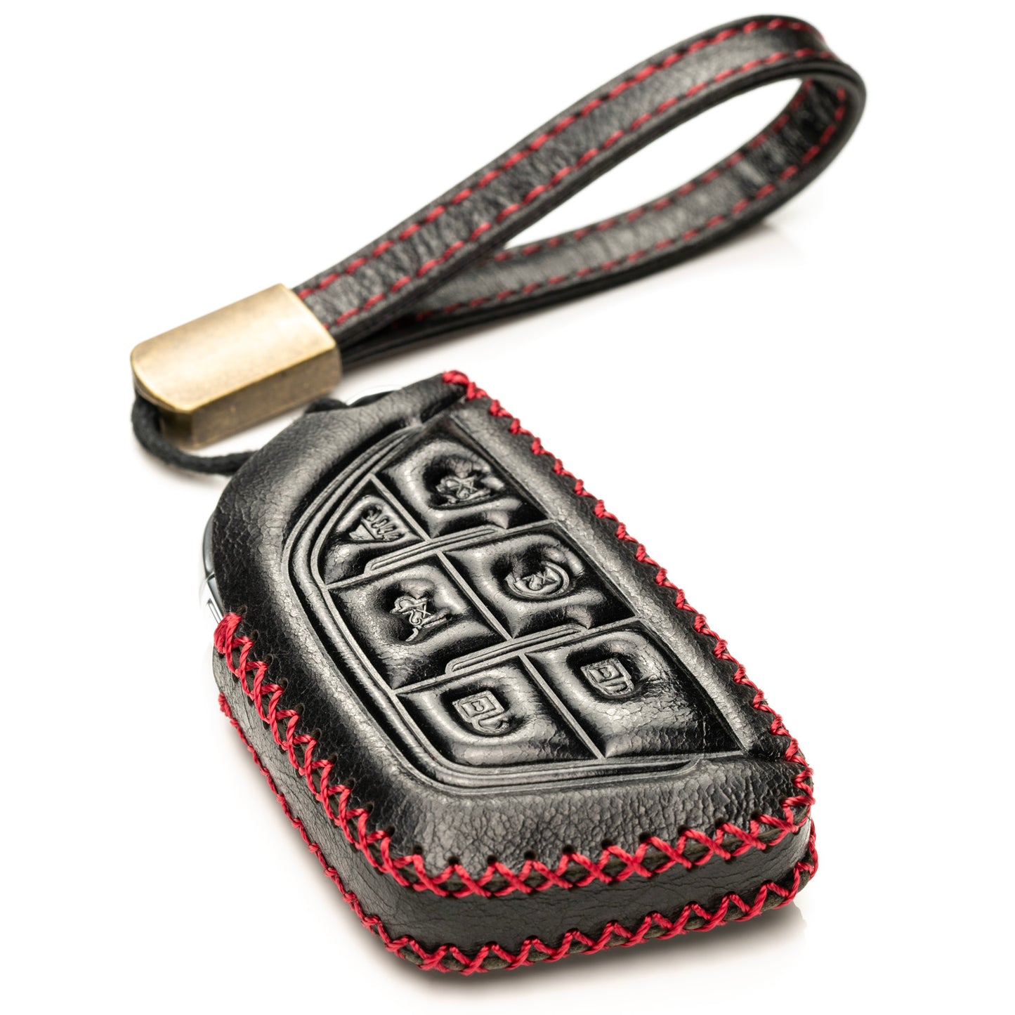 Vitodeco Superior Leather Key Fob Case Compatible for Cadillac Escalade 2021-2025, 6-Button