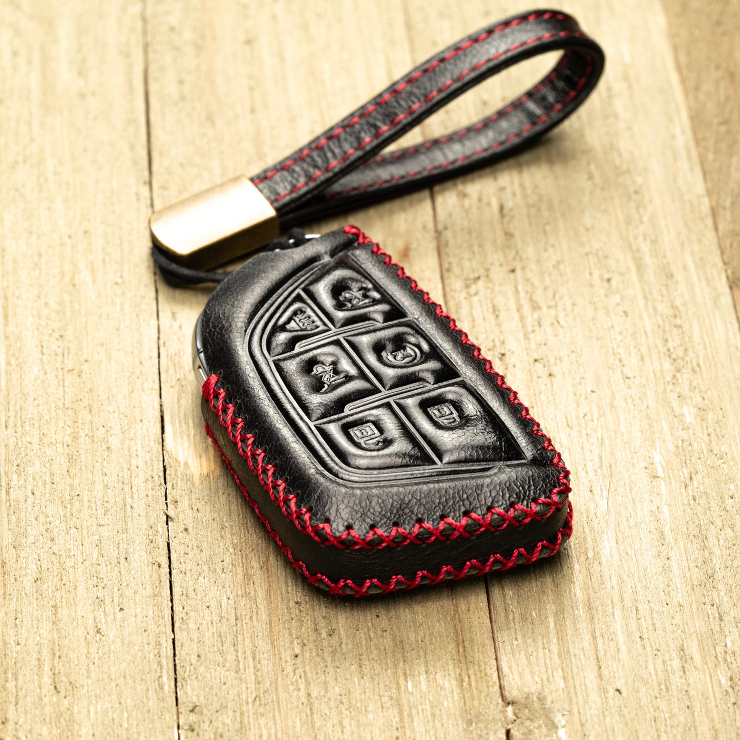 Vitodeco Superior Leather Key Fob Case Compatible for Cadillac Escalade 2021-2025, 6-Button