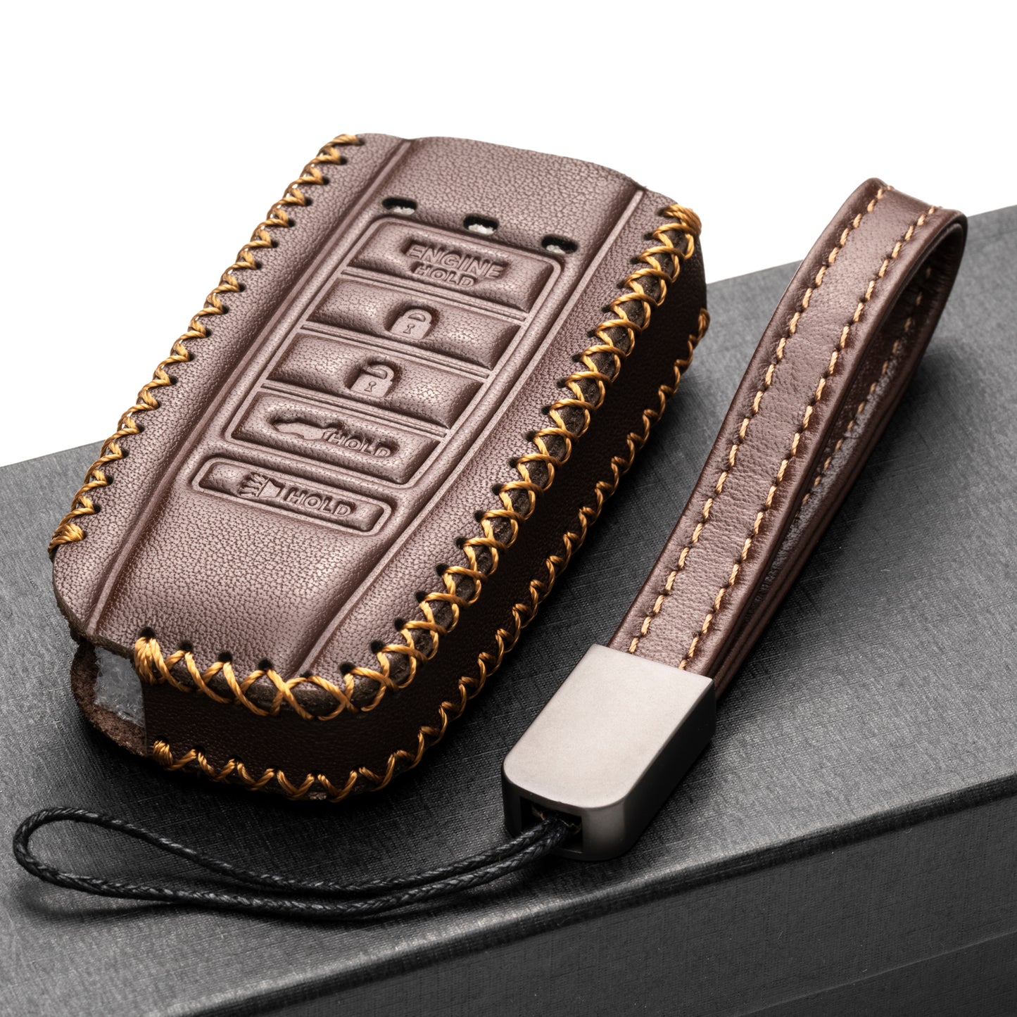 Vitodeco Leather Key Fob Case Compatible for Acura RDX, MDX, ILX 2016-2025, Acura TLX 2016-2022, Acura Integra 2023, 5-Button