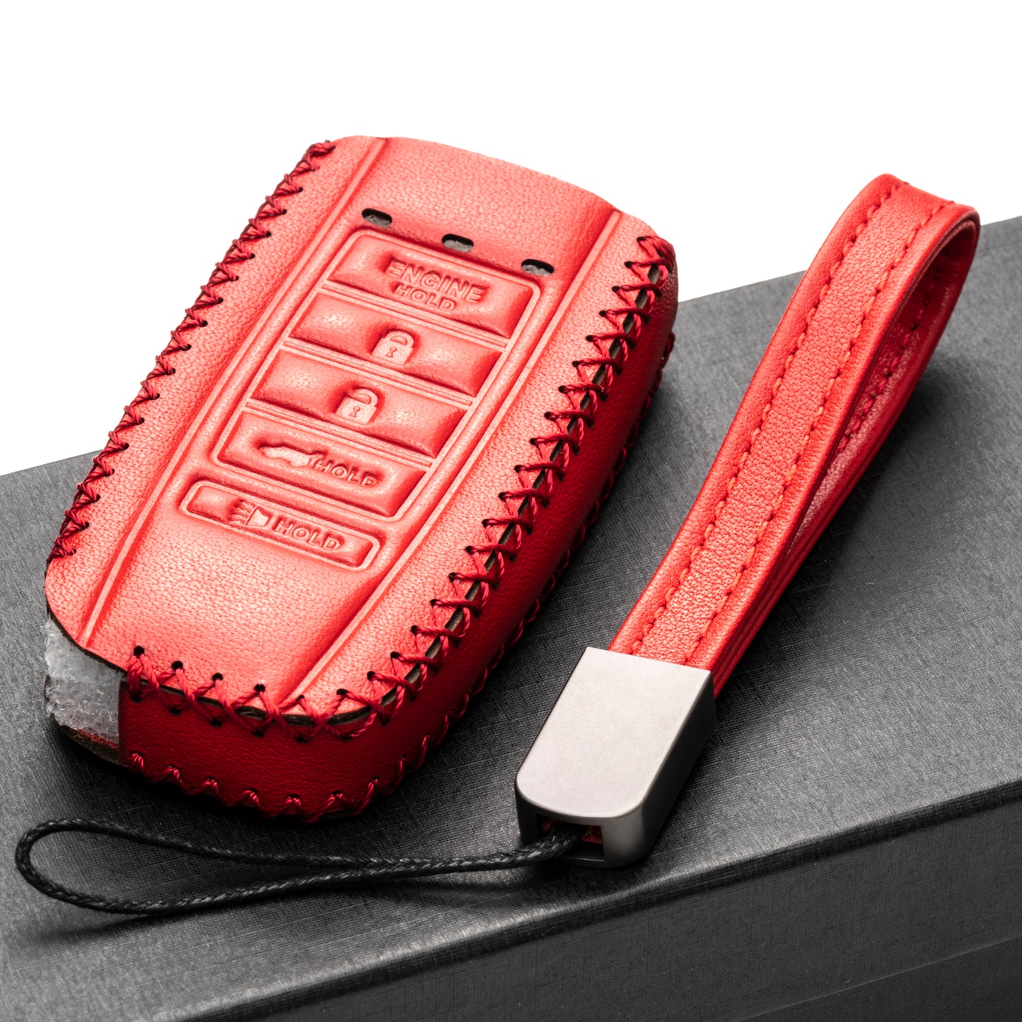Vitodeco Leather Key Fob Case Compatible for Acura RDX, MDX, ILX 2016-2025, Acura TLX 2016-2022, Acura Integra 2023, 5-Button
