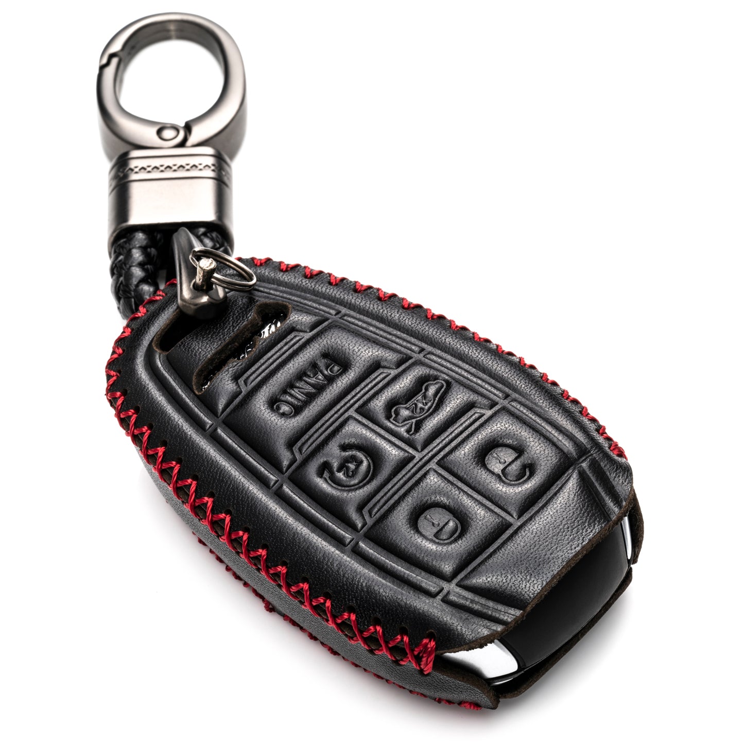 Vitodeco Leather Key Fob Case Compatible for Alfa Romeo Giulia, Stelvio, Tonale 2017-2025, 5-Button