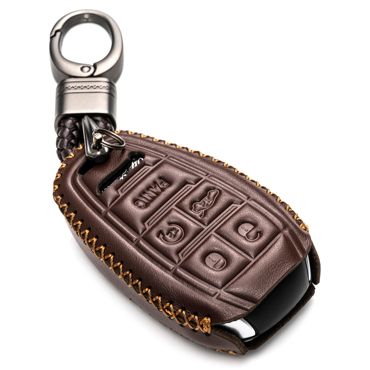 Vitodeco Leather Key Fob Case Compatible for Alfa Romeo Giulia, Stelvio, Tonale 2017-2025, 5-Button