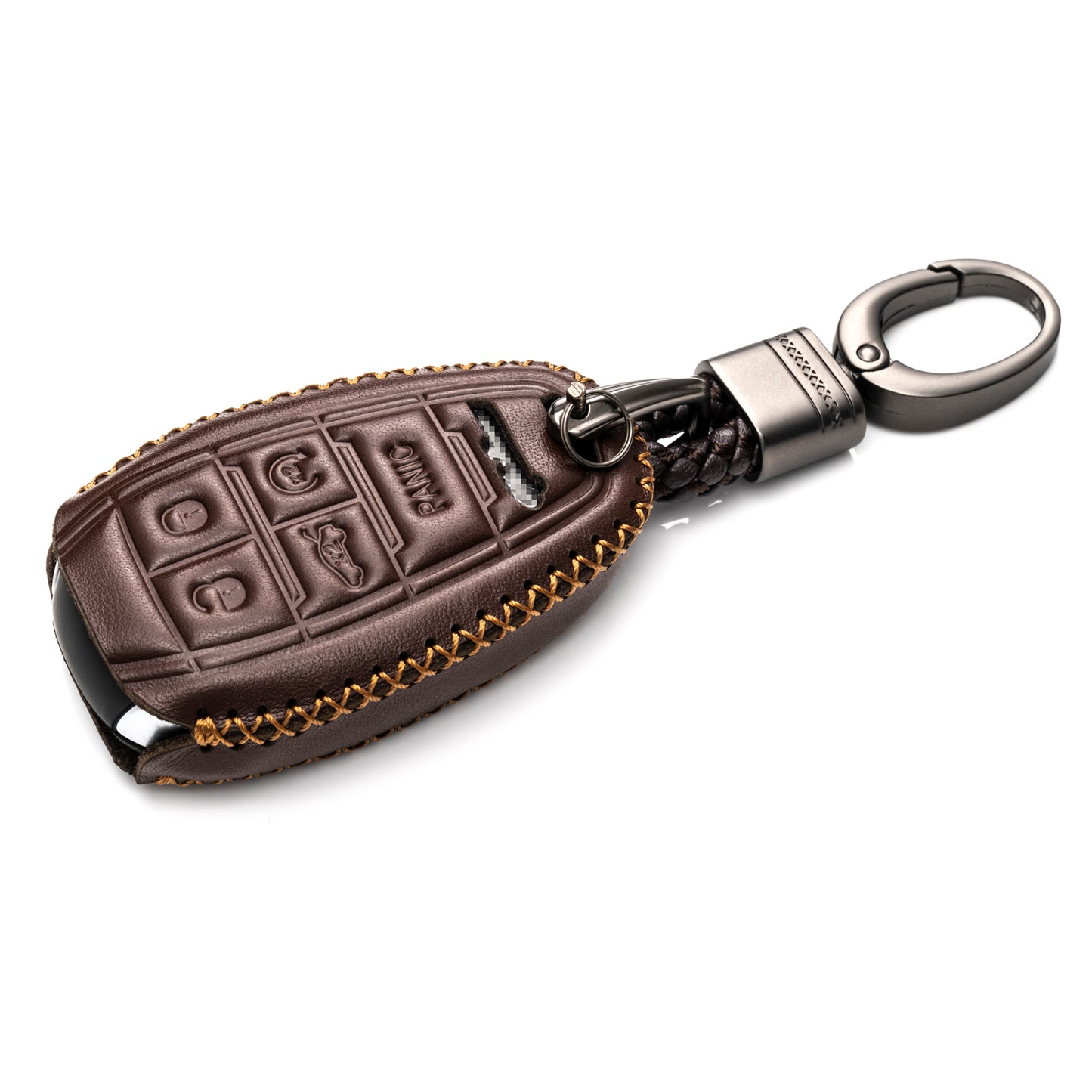 Vitodeco Leather Key Fob Case Compatible for Alfa Romeo Giulia, Stelvio, Tonale 2017-2025, 5-Button