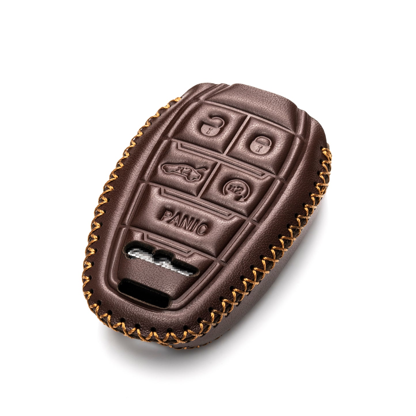Vitodeco Leather Key Fob Case Compatible for Alfa Romeo Giulia, Stelvio, Tonale 2017-2025, 5-Button