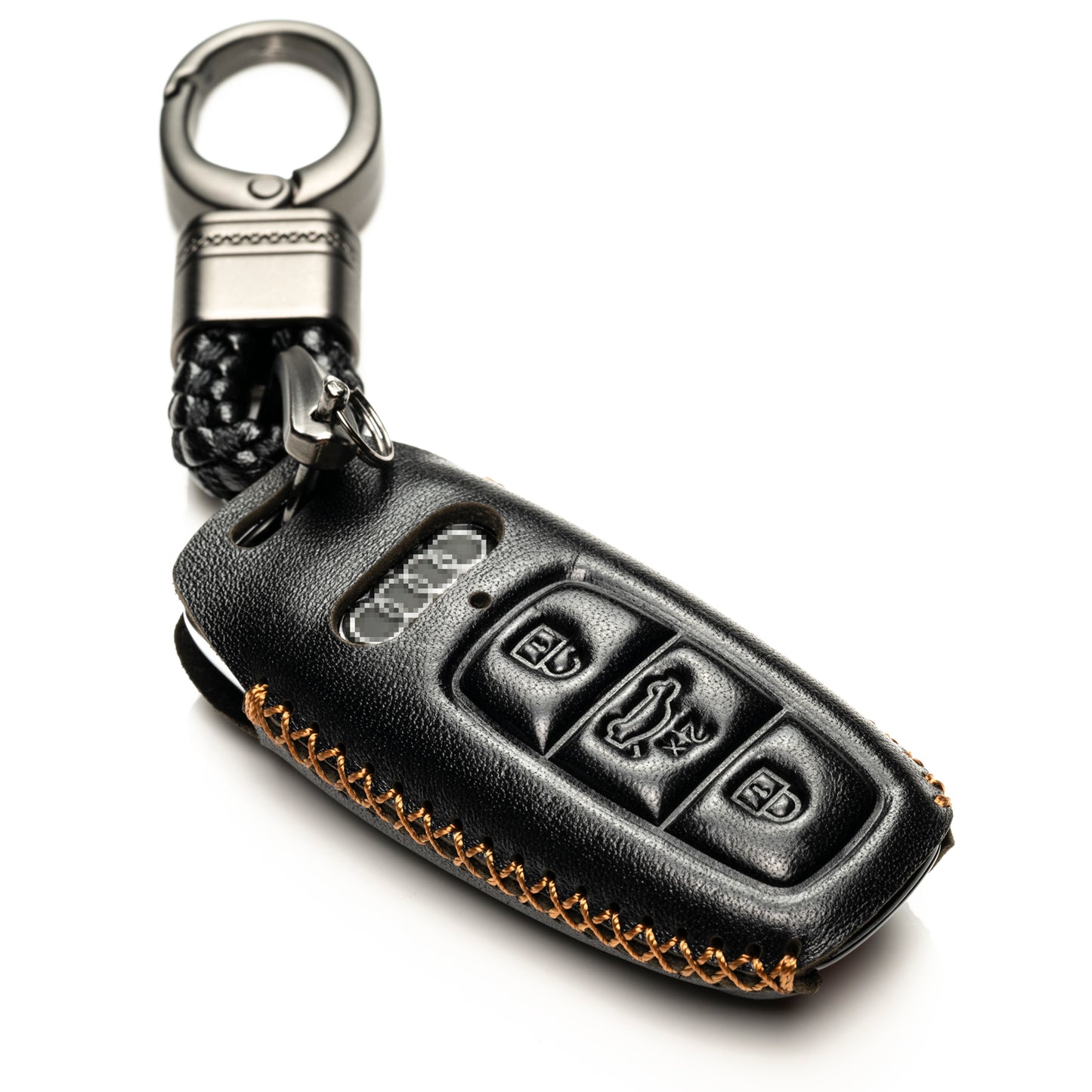 Vitodeco Leather Key Fob Case Compatible for Audi Q7, Q8, SQ7, SQ8, A7, A8, A5, A6, S7, S5, S6, S8 2019-2024, 4-Button