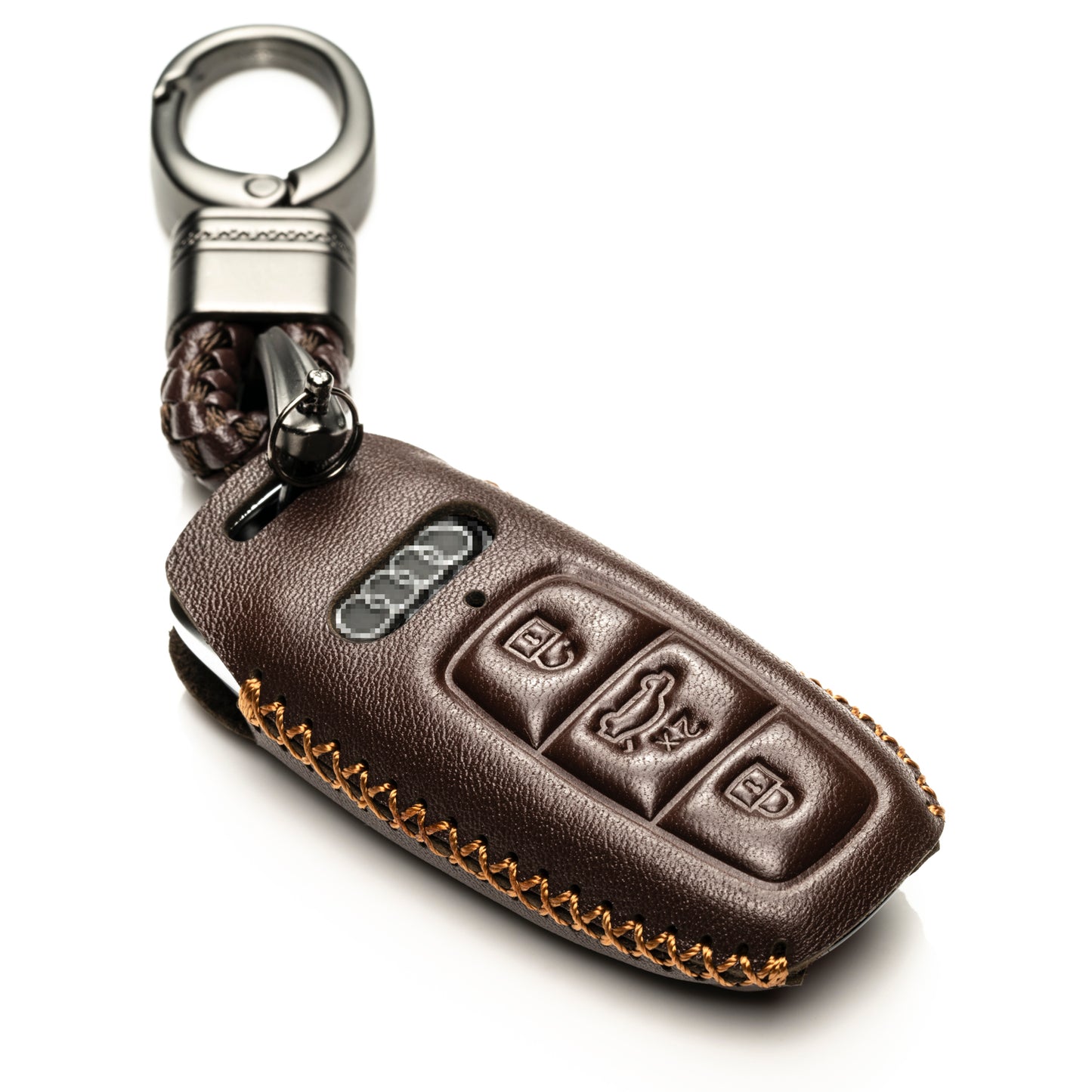 Vitodeco Leather Key Fob Case Compatible for Audi Q7, Q8, SQ7, SQ8, A7, A8, A5, A6, S7, S5, S6, S8 2019-2024, 4-Button