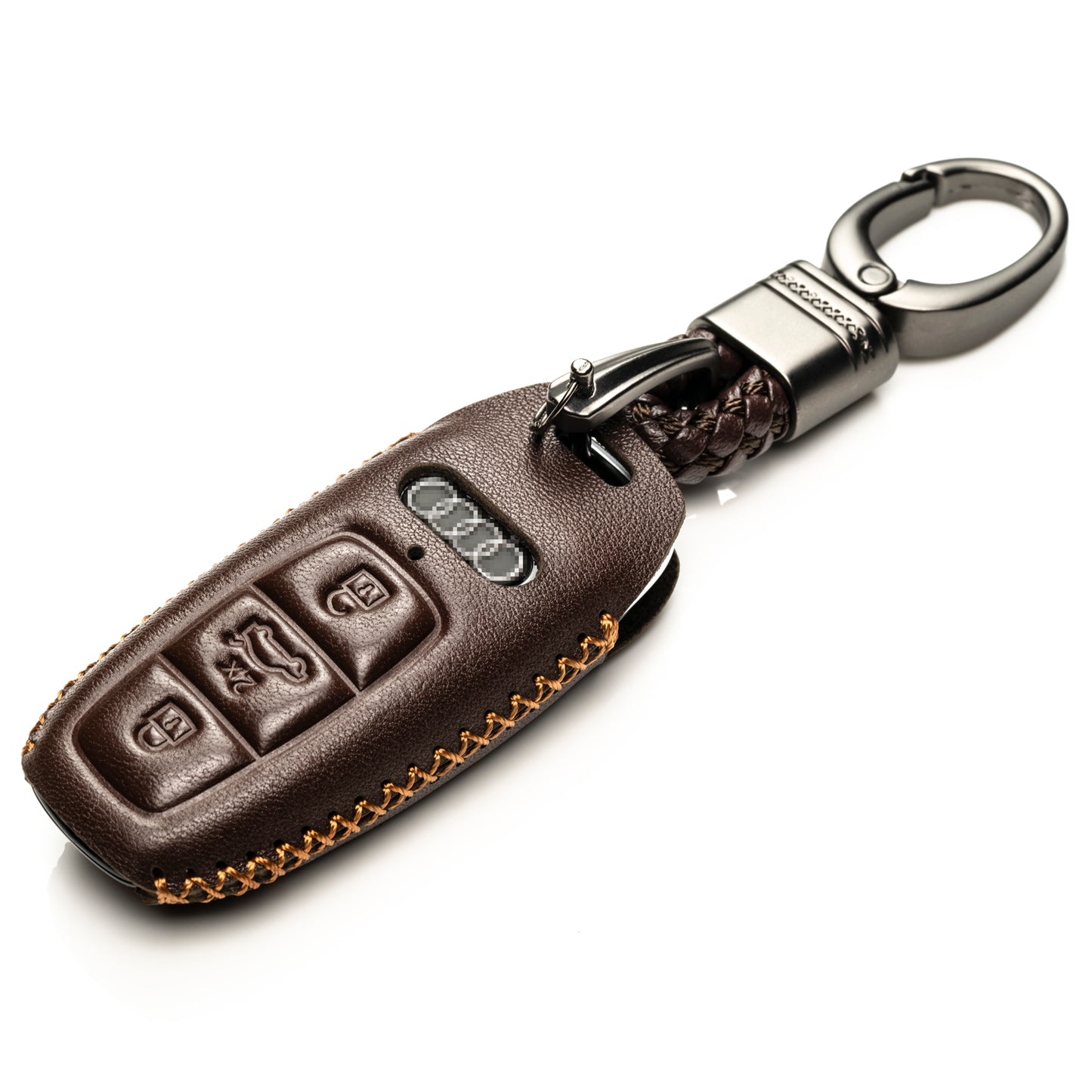 Vitodeco Leather Key Fob Case Compatible for Audi Q7, Q8, SQ7, SQ8, A7, A8, A5, A6, S7, S5, S6, S8 2019-2024, 4-Button