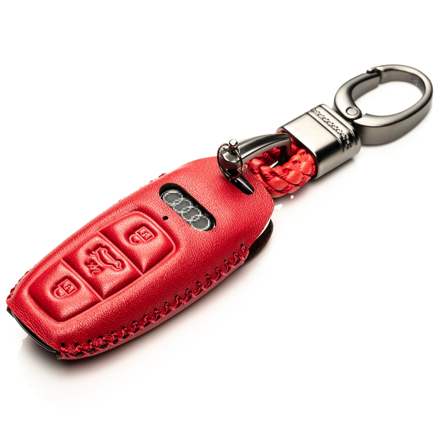 Vitodeco Leather Key Fob Case Compatible for Audi Q7, Q8, SQ7, SQ8, A7, A8, A5, A6, S7, S5, S6, S8 2019-2024, 4-Button