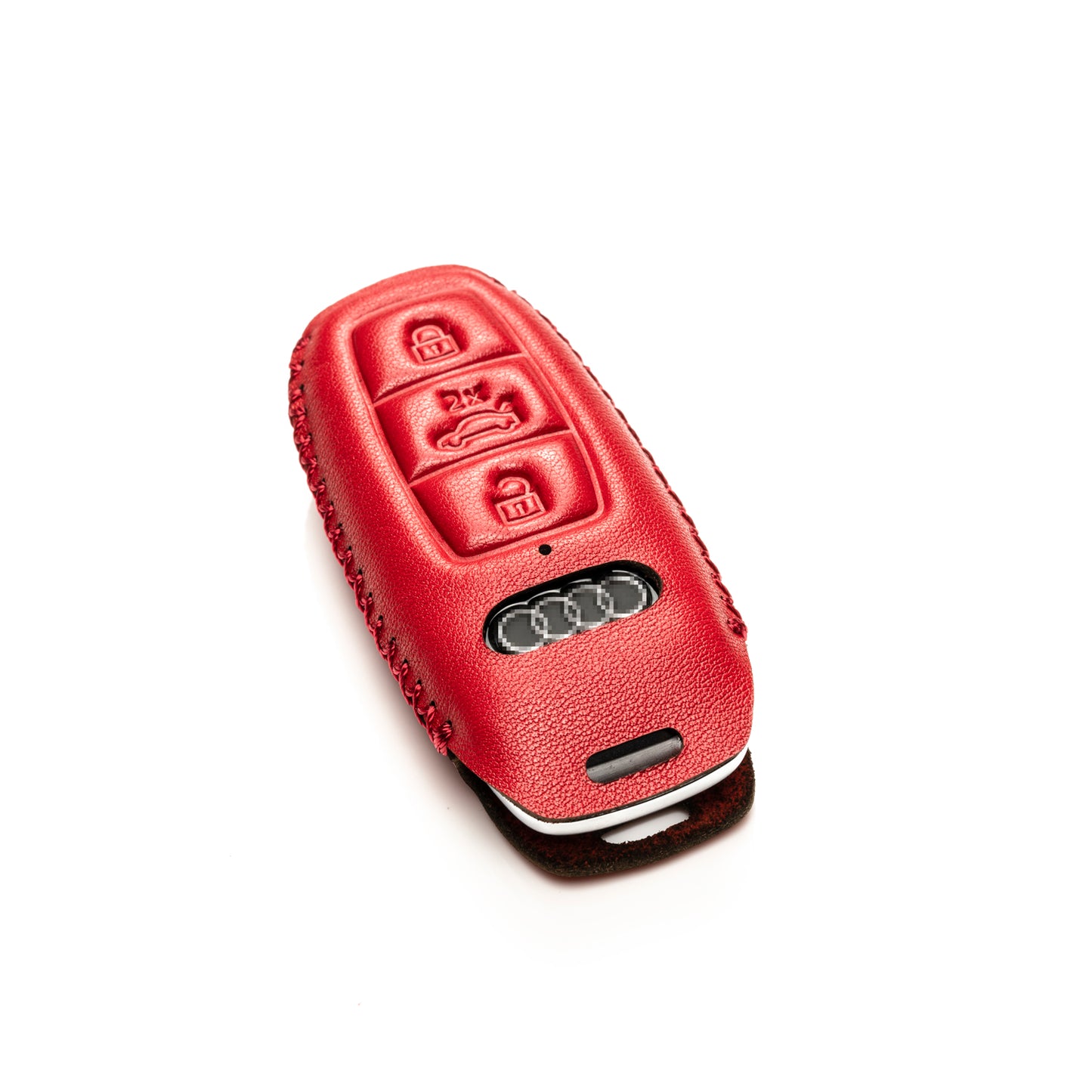 Vitodeco Leather Key Fob Case Compatible for Audi Q7, Q8, SQ7, SQ8, A7, A8, A5, A6, S7, S5, S6, S8 2019-2024, 4-Button
