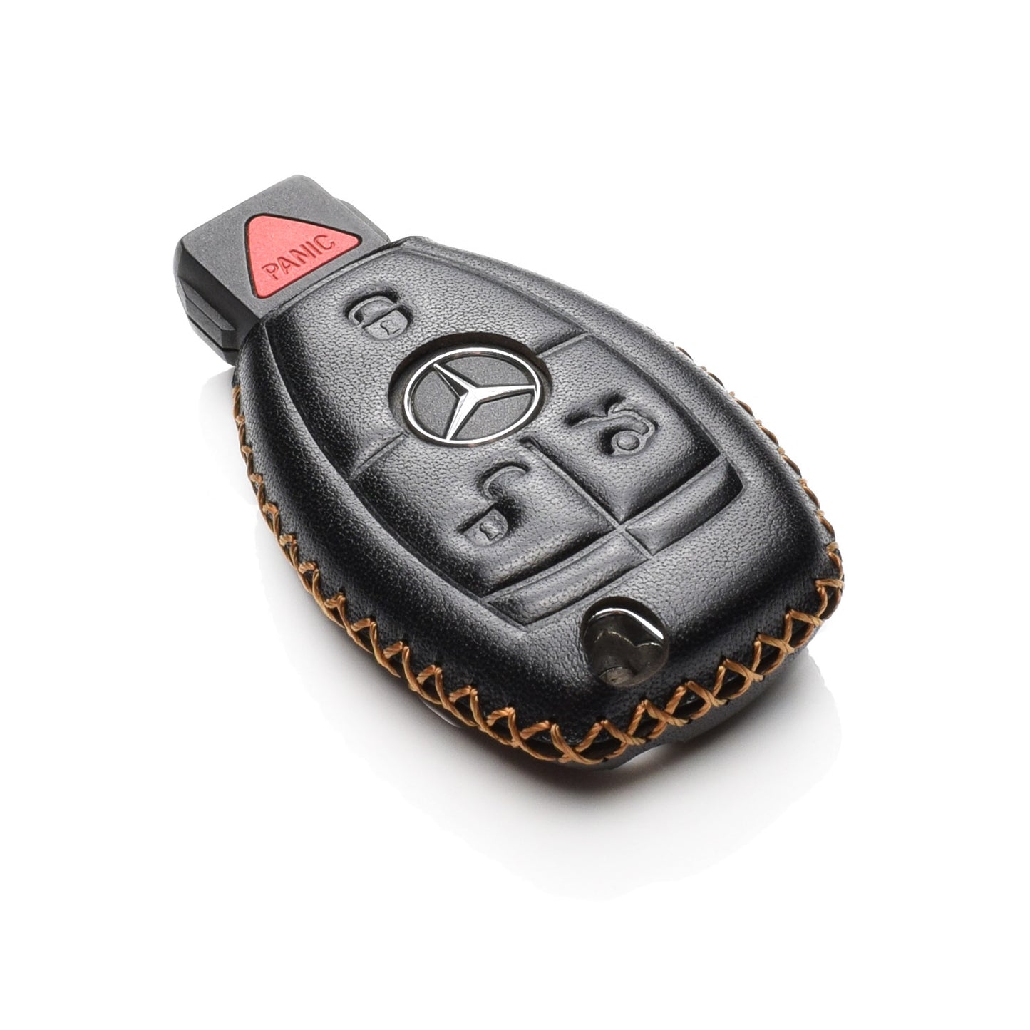 Vitodeco Leather Key Fob Case Compatible for Mercedes Benz, 3 or 4 Buttons