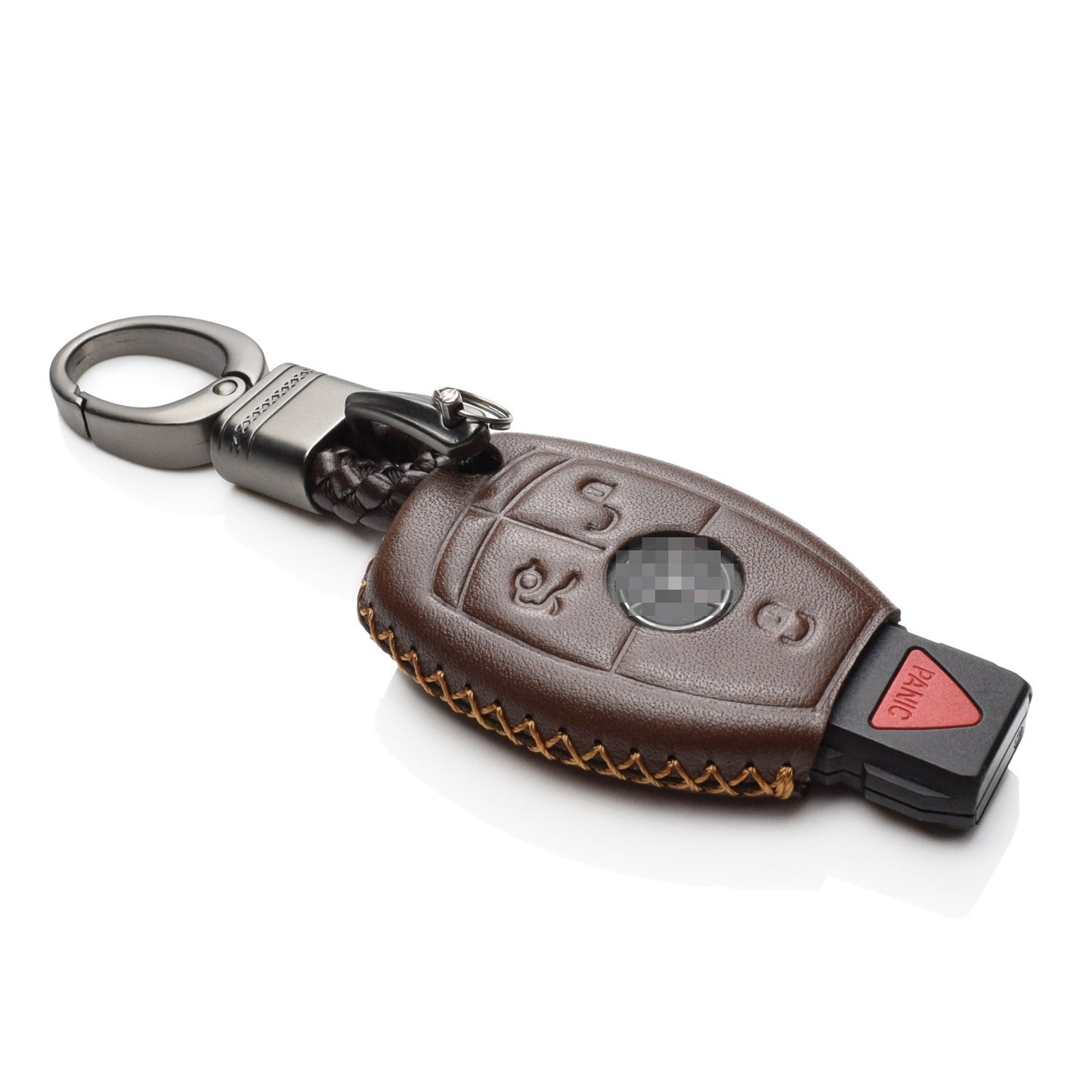Vitodeco Leather Key Fob Case Compatible for Mercedes Benz, 3 or 4 Buttons