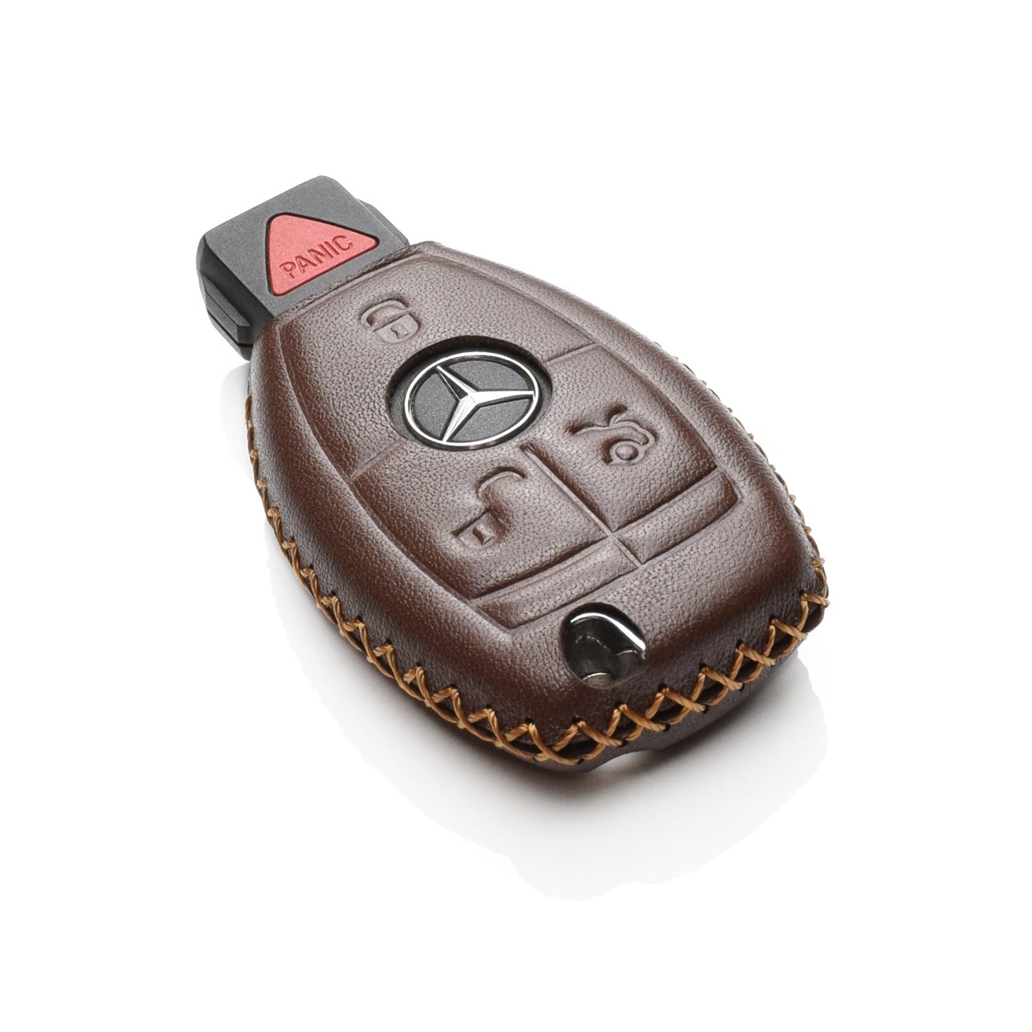 Vitodeco Leather Key Fob Case Compatible for Mercedes Benz, 3 or 4 Buttons