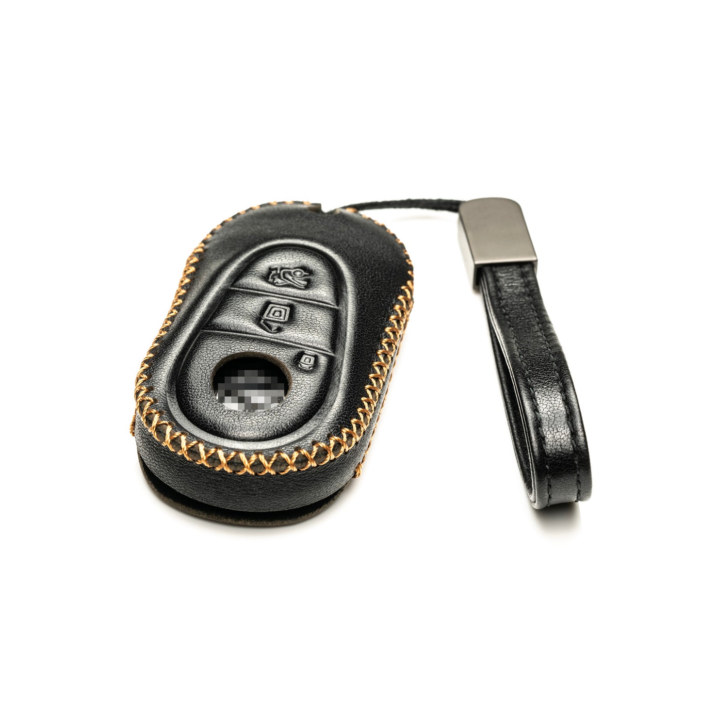 Vitodeco Genuine Leather Smart Key Fob Case Compatible with Mercedes-Benz C-Class, S-Class, GLC, EQB SUV, EQS Sedan, EQS SUV, EQE Sedan, EQE SUV (2023-2026 Models) - 3-Button