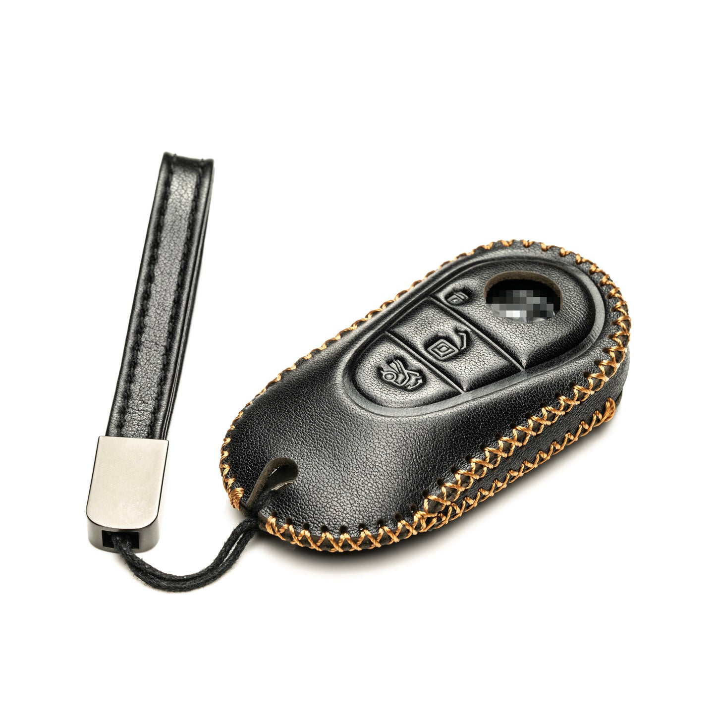 Vitodeco Genuine Leather Smart Key Fob Case Compatible with Mercedes-Benz C-Class, S-Class, GLC, EQB SUV, EQS Sedan, EQS SUV, EQE Sedan, EQE SUV (2023-2026 Models) - 3-Button