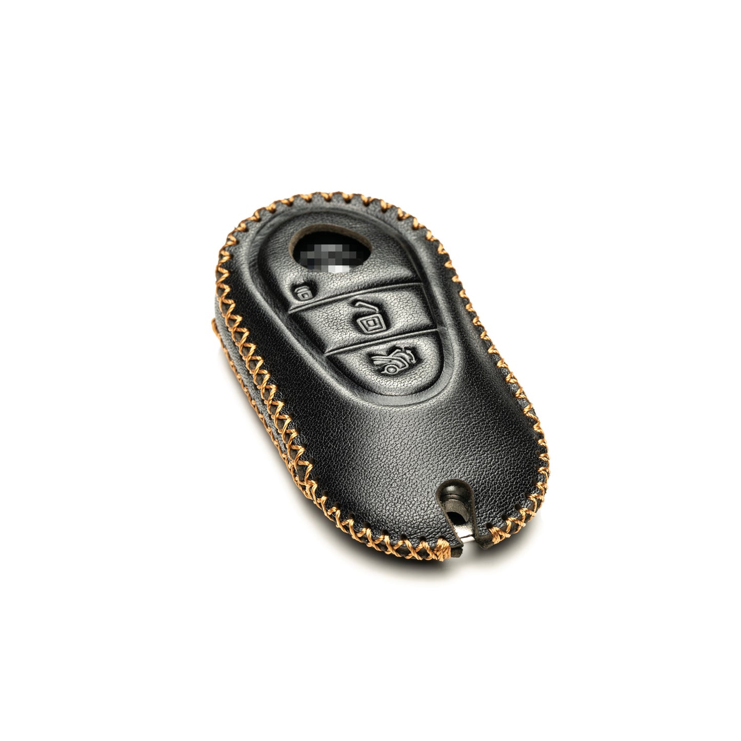 Vitodeco Genuine Leather Smart Key Fob Case Compatible with Mercedes-Benz C-Class, S-Class, GLC, EQB SUV, EQS Sedan, EQS SUV, EQE Sedan, EQE SUV (2023-2026 Models) - 3-Button