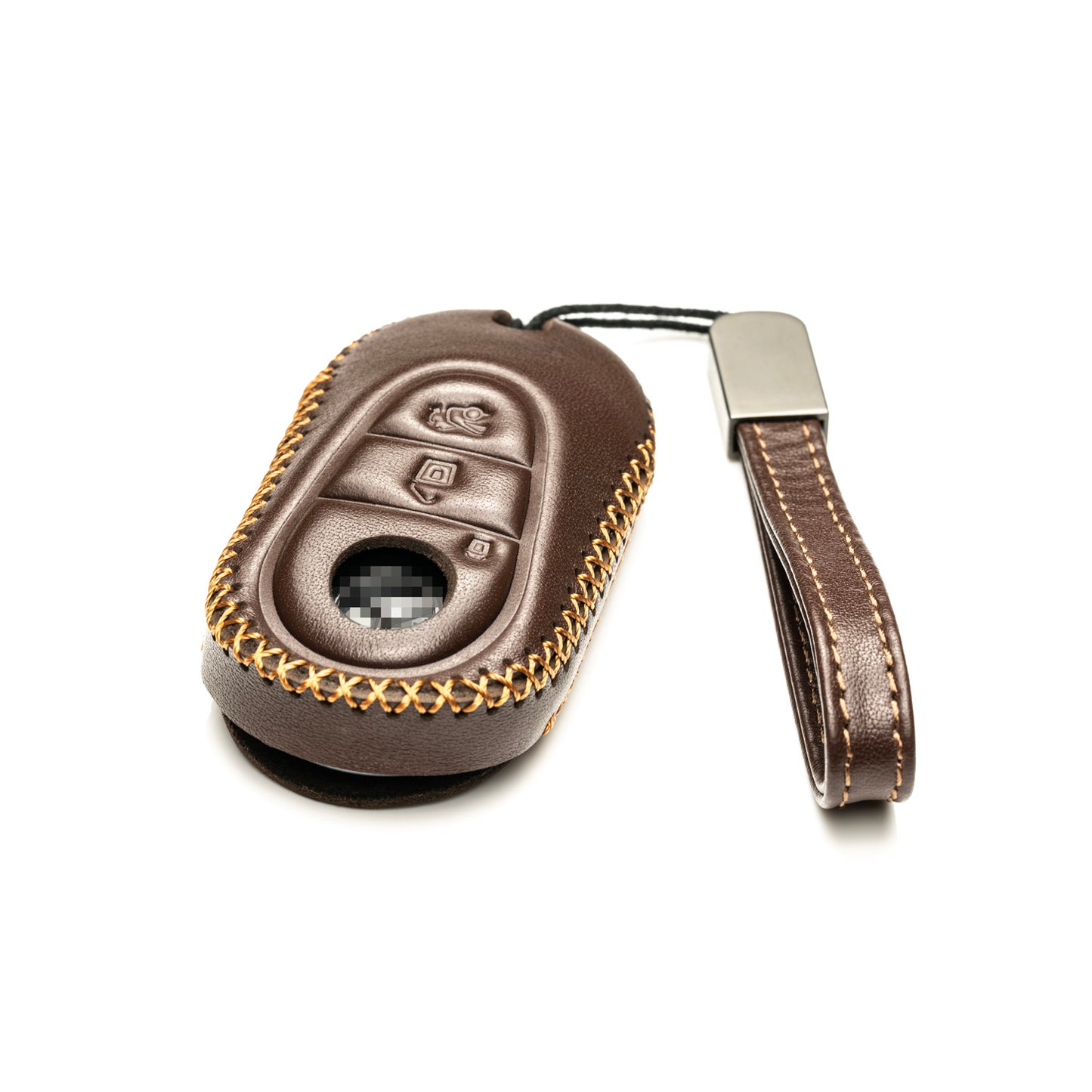 Vitodeco Genuine Leather Smart Key Fob Case Compatible with Mercedes-Benz C-Class, S-Class, GLC, EQB SUV, EQS Sedan, EQS SUV, EQE Sedan, EQE SUV (2023-2026 Models) - 3-Button