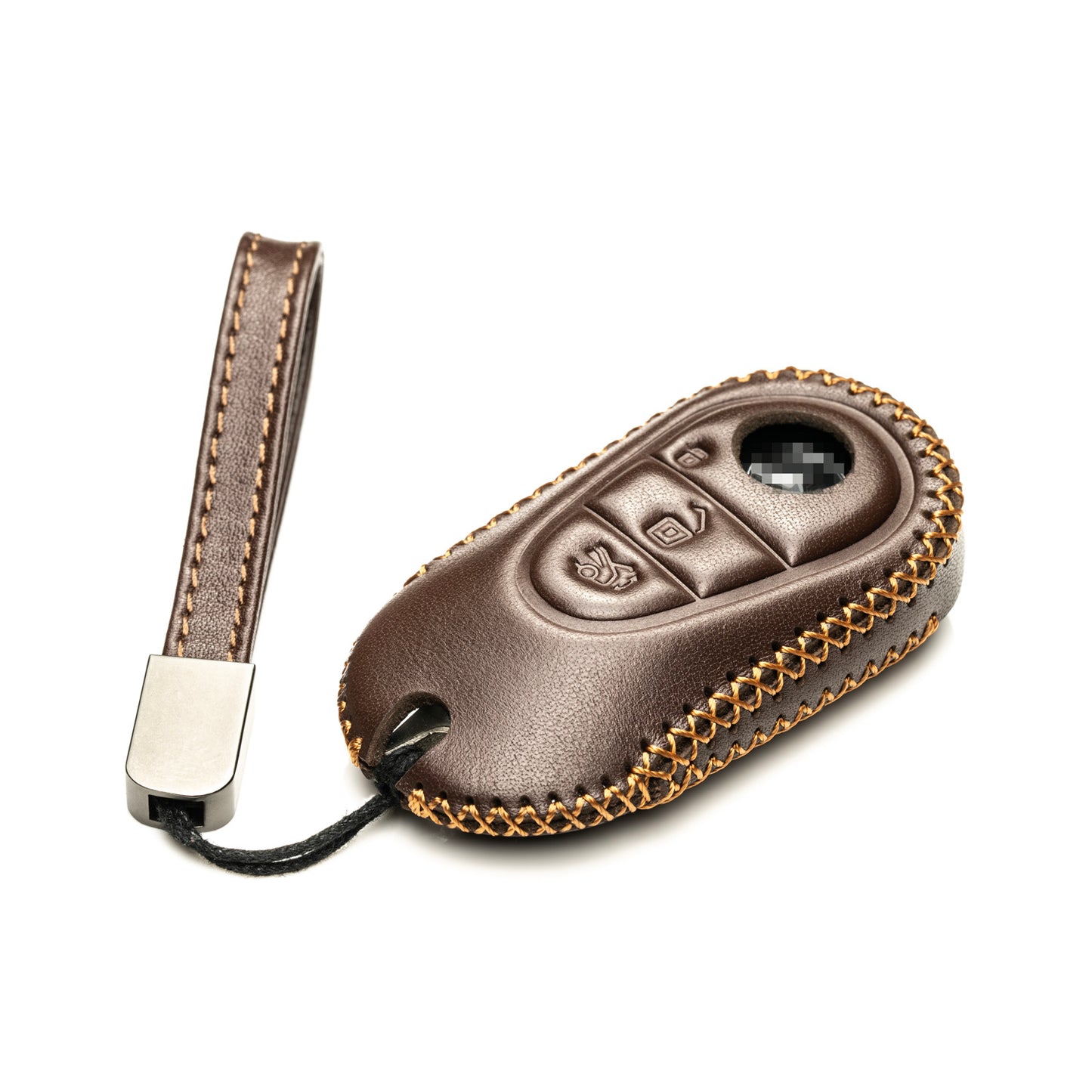 Vitodeco Genuine Leather Smart Key Fob Case Compatible with Mercedes-Benz C-Class, S-Class, GLC, EQB SUV, EQS Sedan, EQS SUV, EQE Sedan, EQE SUV (2023-2026 Models) - 3-Button