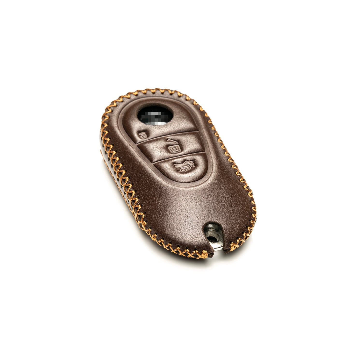 Vitodeco Genuine Leather Smart Key Fob Case Compatible with Mercedes-Benz C-Class, S-Class, GLC, EQB SUV, EQS Sedan, EQS SUV, EQE Sedan, EQE SUV (2023-2026 Models) - 3-Button