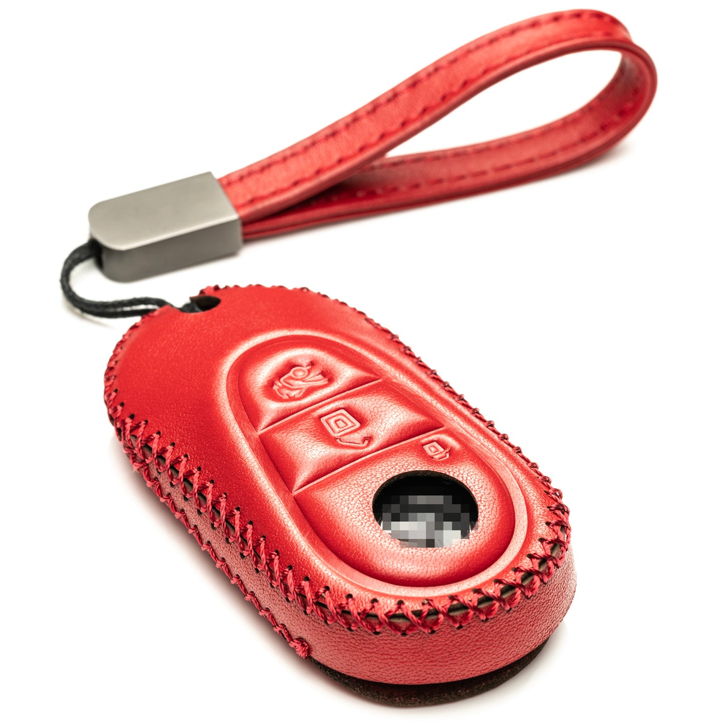 Vitodeco Genuine Leather Smart Key Fob Case Compatible with Mercedes-Benz C-Class, S-Class, GLC, EQB SUV, EQS Sedan, EQS SUV, EQE Sedan, EQE SUV (2023-2026 Models) - 3-Button