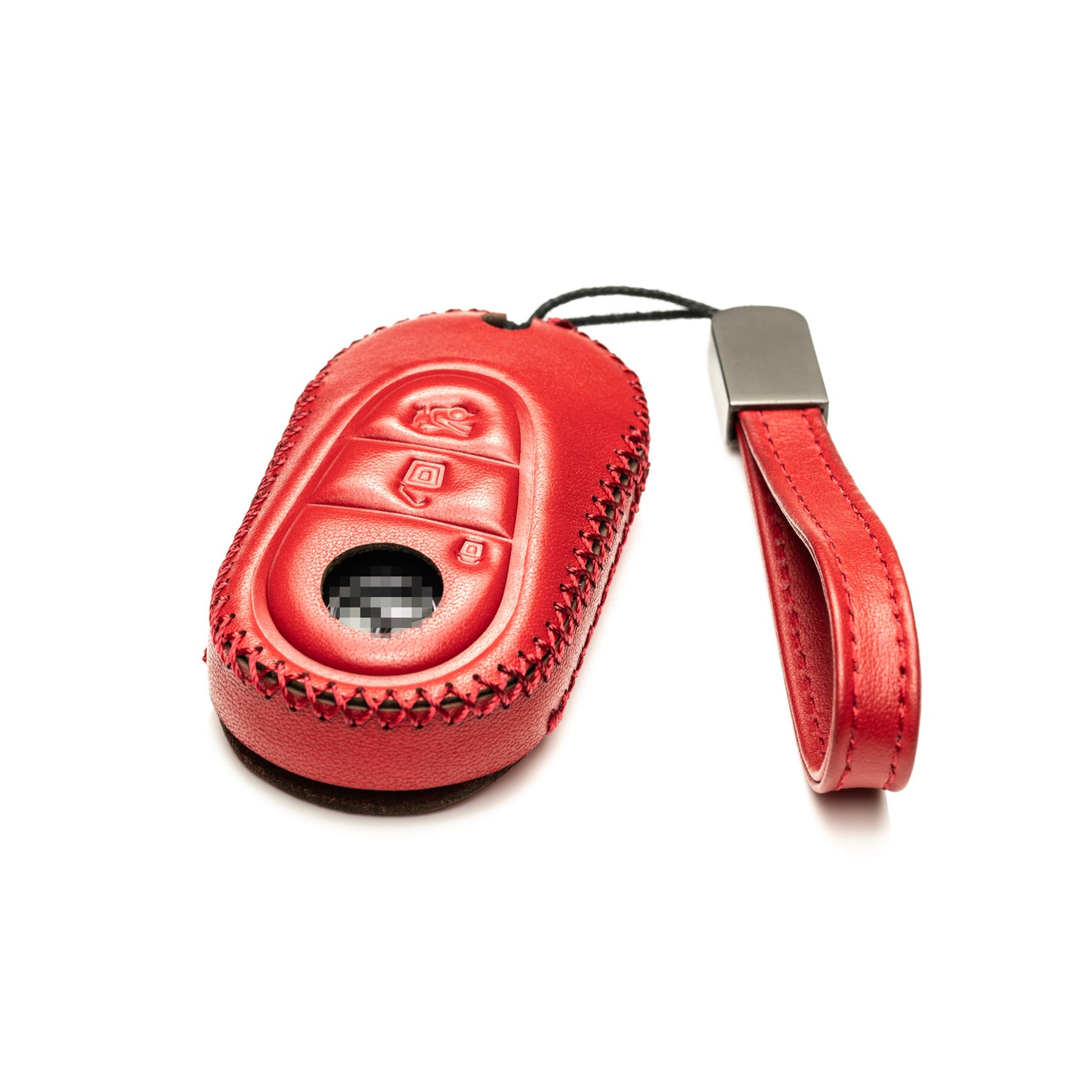 Vitodeco Genuine Leather Smart Key Fob Case Compatible with Mercedes-Benz C-Class, S-Class, GLC, EQB SUV, EQS Sedan, EQS SUV, EQE Sedan, EQE SUV (2023-2026 Models) - 3-Button