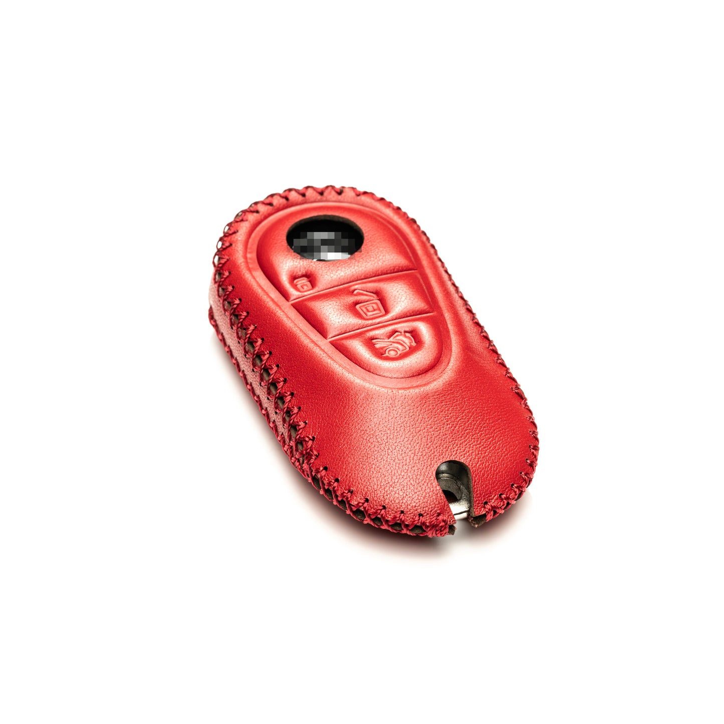 Vitodeco Genuine Leather Smart Key Fob Case Compatible with Mercedes-Benz C-Class, S-Class, GLC, EQB SUV, EQS Sedan, EQS SUV, EQE Sedan, EQE SUV (2023-2026 Models) - 3-Button