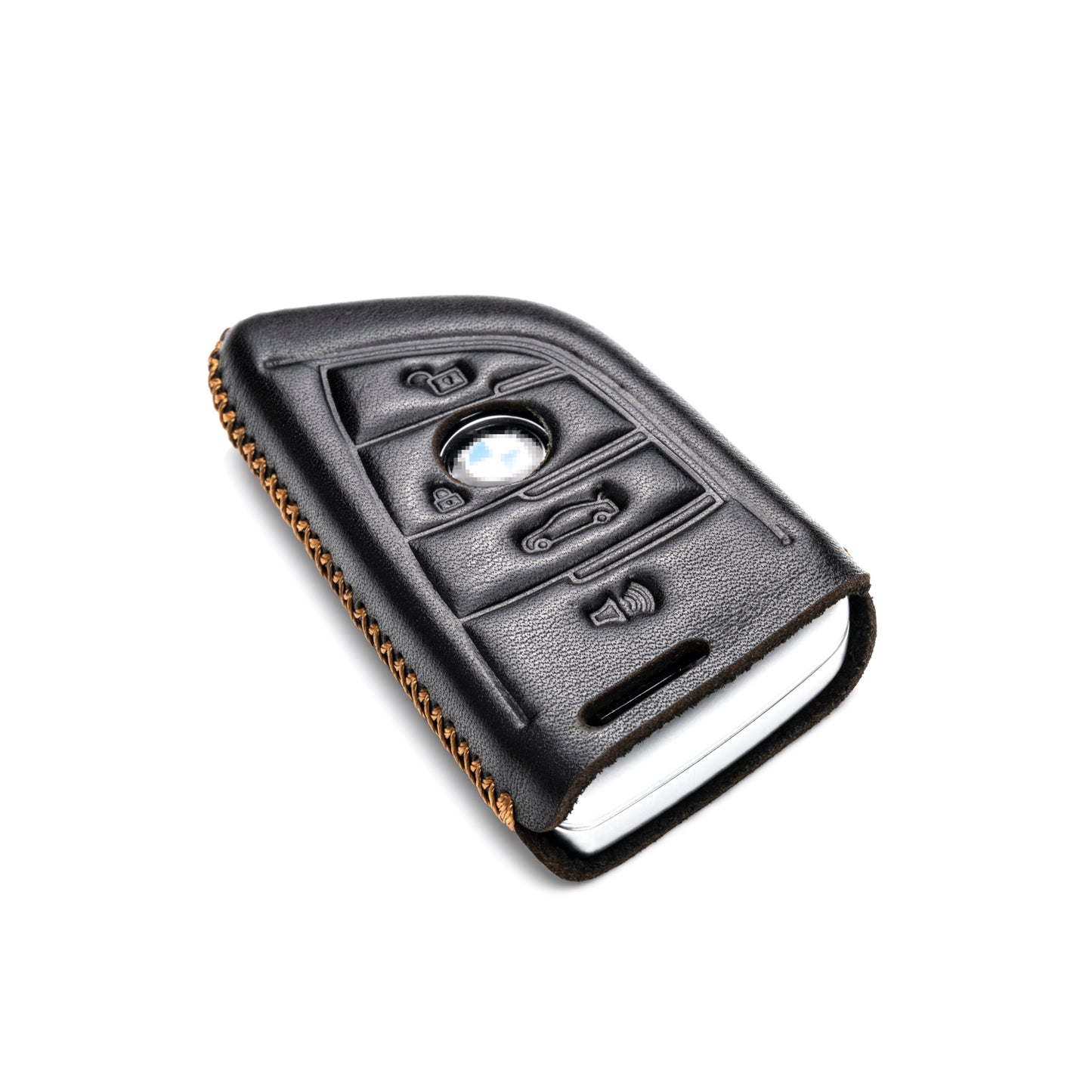 Vitodeco Leather Key Fob Case Compatible for BMW 2, 3, 5, 6, 7, M Series, X1, X3, X4, X5, X6, X7 2014-2022, 4-Button