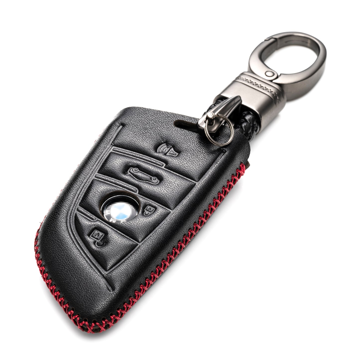 Vitodeco Leather Key Fob Case Compatible for BMW 2, 3, 5, 6, 7, M Series, X1, X3, X4, X5, X6, X7 2014-2022, 4-Button