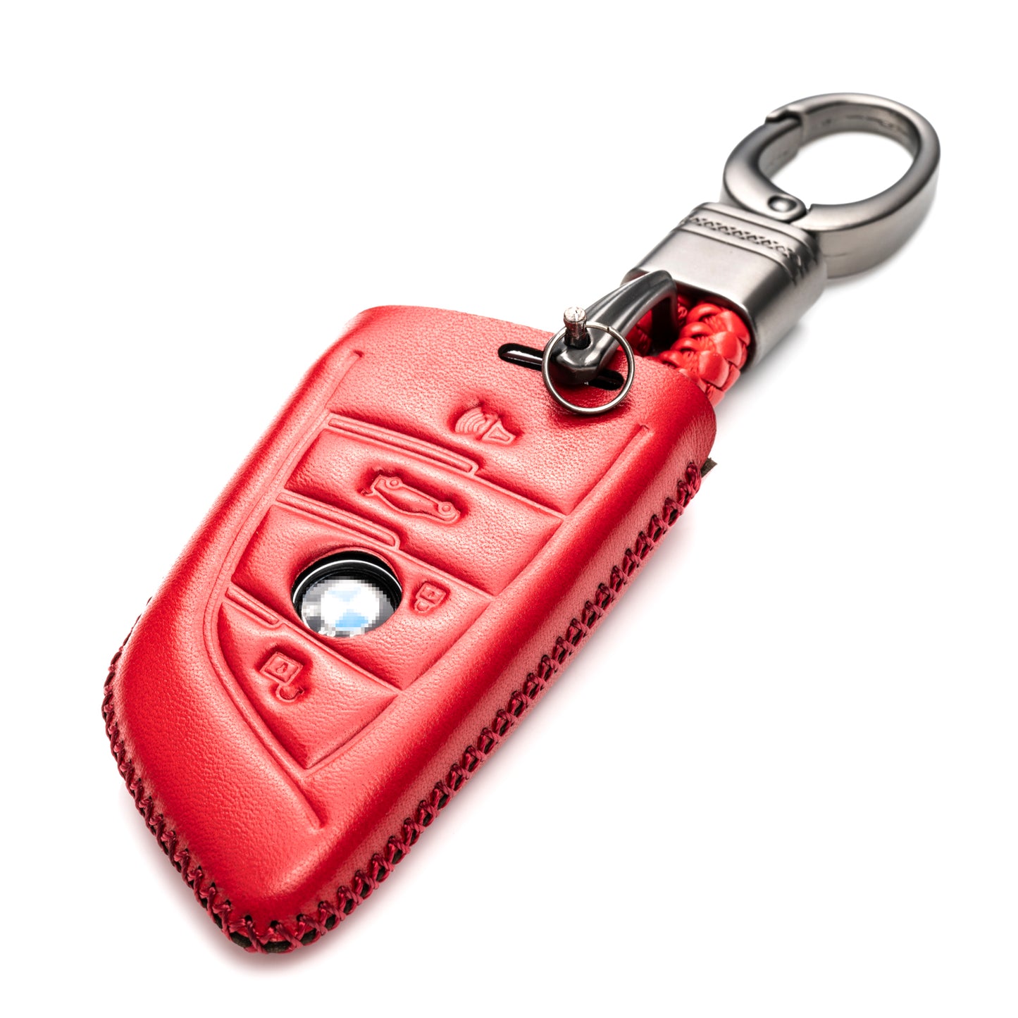 Vitodeco Leather Key Fob Case Compatible for BMW 2, 3, 5, 6, 7, M Series, X1, X3, X4, X5, X6, X7 2014-2022, 4-Button