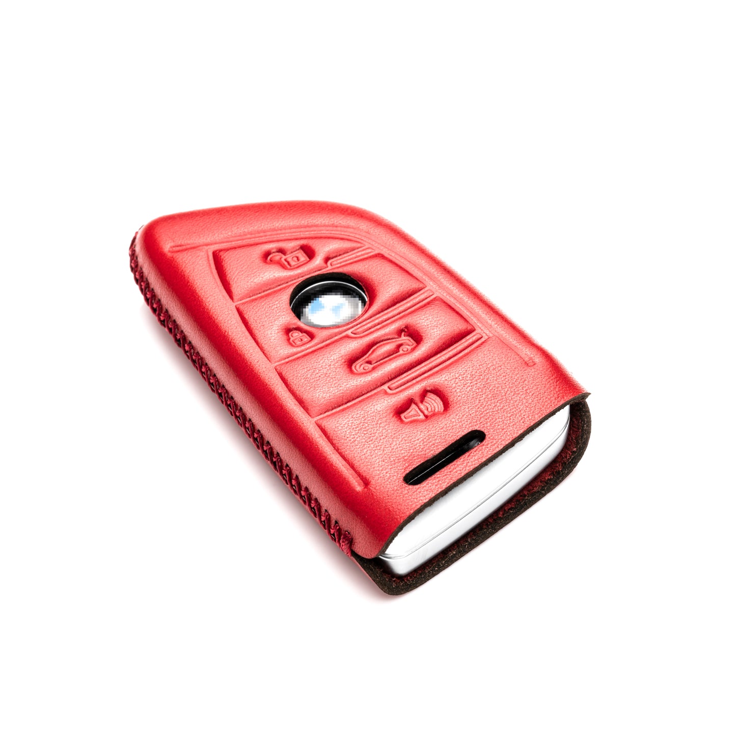 Vitodeco Leather Key Fob Case Compatible for BMW 2, 3, 5, 6, 7, M Series, X1, X3, X4, X5, X6, X7 2014-2022, 4-Button