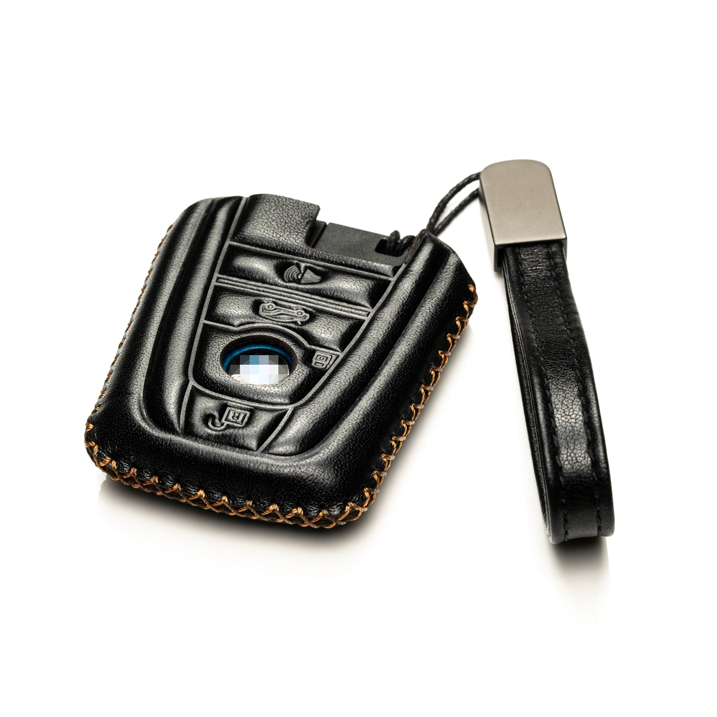 Vitodeco Leather Key Fob Case Compatible for BMW I3, BMW I8 2014-2021, 4-Button