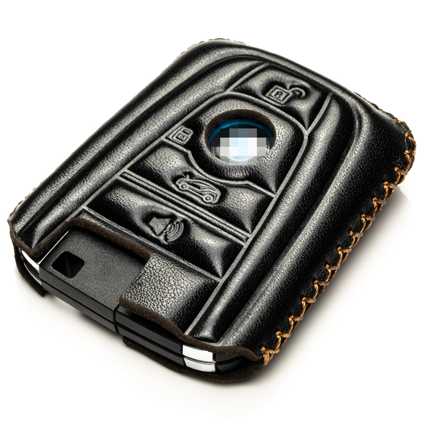 Vitodeco Leather Key Fob Case Compatible for BMW I3, BMW I8 2014-2021, 4-Button