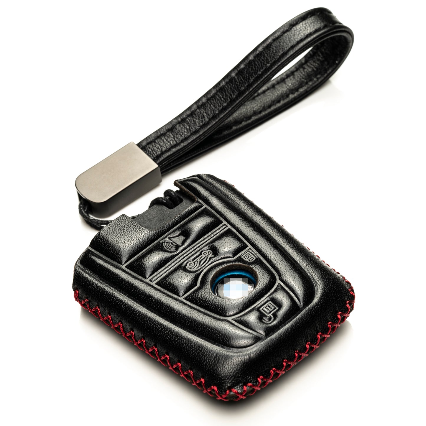 Vitodeco Leather Key Fob Case Compatible for BMW I3, BMW I8 2014-2021, 4-Button