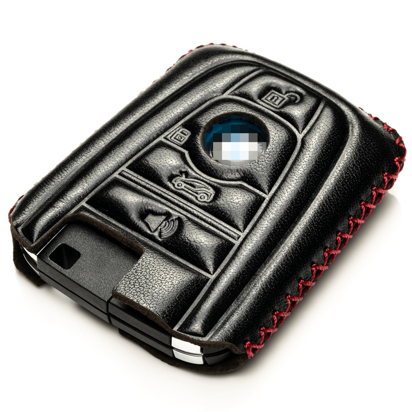 Vitodeco Leather Key Fob Case Compatible for BMW I3, BMW I8 2014-2021, 4-Button