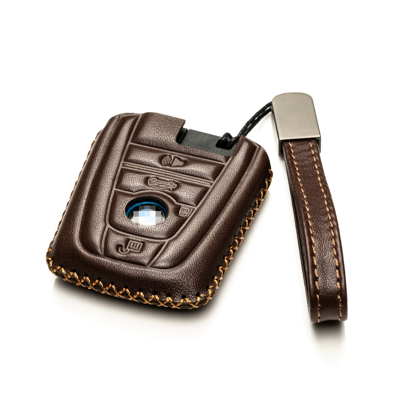 Vitodeco Leather Key Fob Case Compatible for BMW I3, BMW I8 2014-2021, 4-Button
