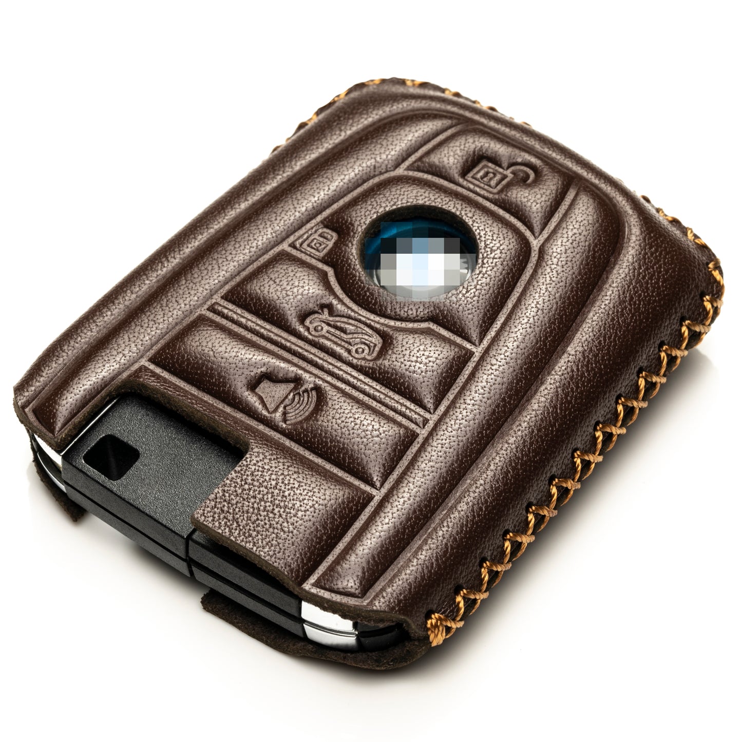 Vitodeco Leather Key Fob Case Compatible for BMW I3, BMW I8 2014-2021, 4-Button