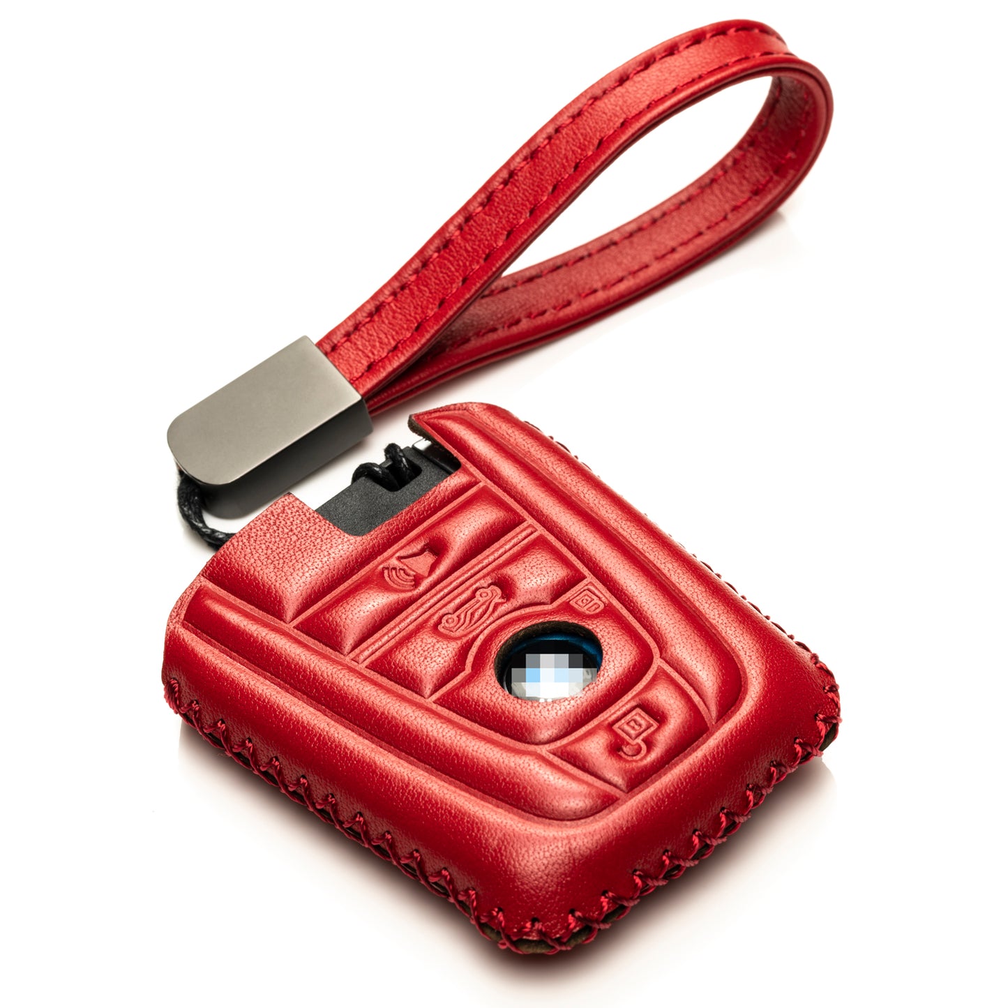 Vitodeco Leather Key Fob Case Compatible for BMW I3, BMW I8 2014-2021, 4-Button