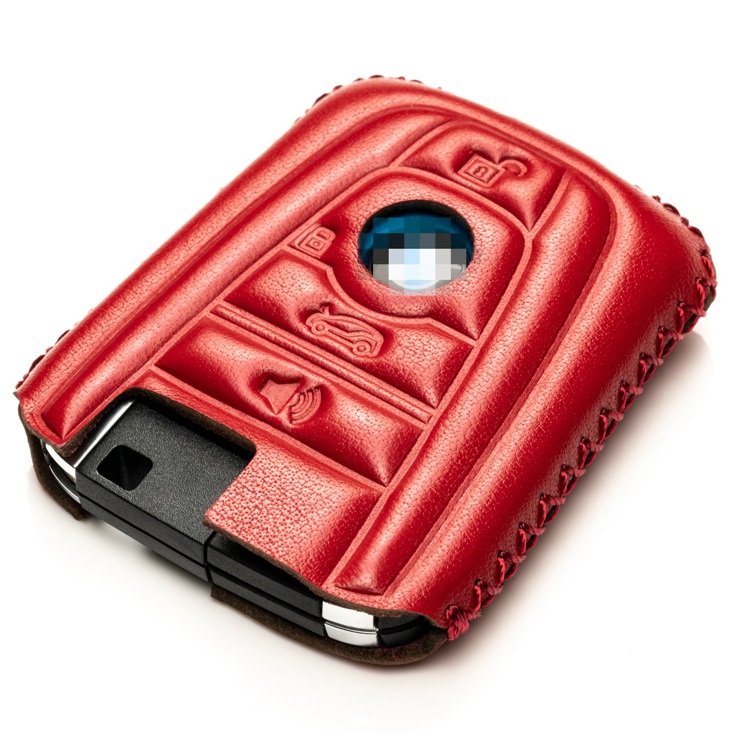 Vitodeco Leather Key Fob Case Compatible for BMW I3, BMW I8 2014-2021, 4-Button