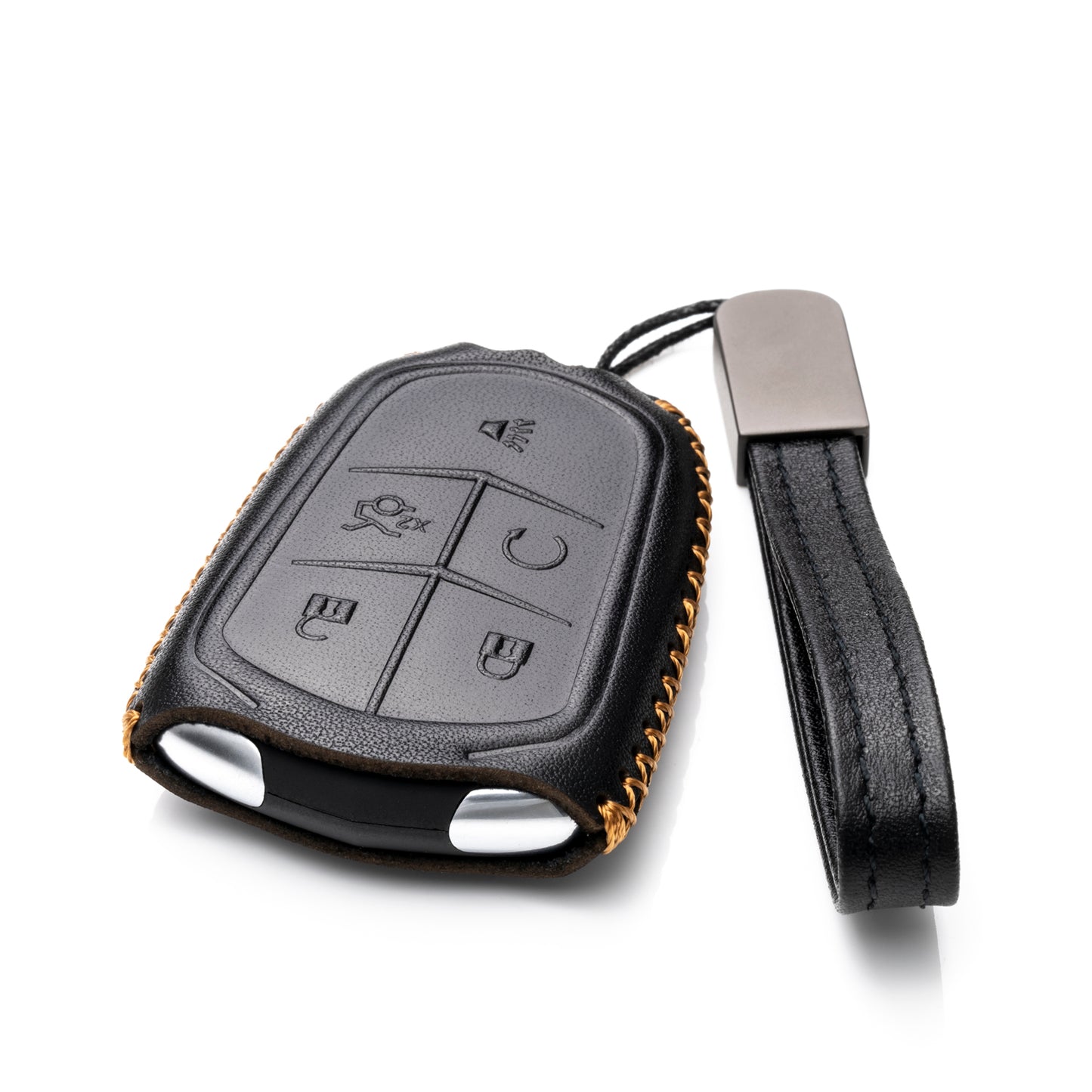 Vitodeco Leather Key Fob Case Compatible for Cadillac XT4, Cadillac XT5, Cadillac XT6 2019 - 2025, 5-Button