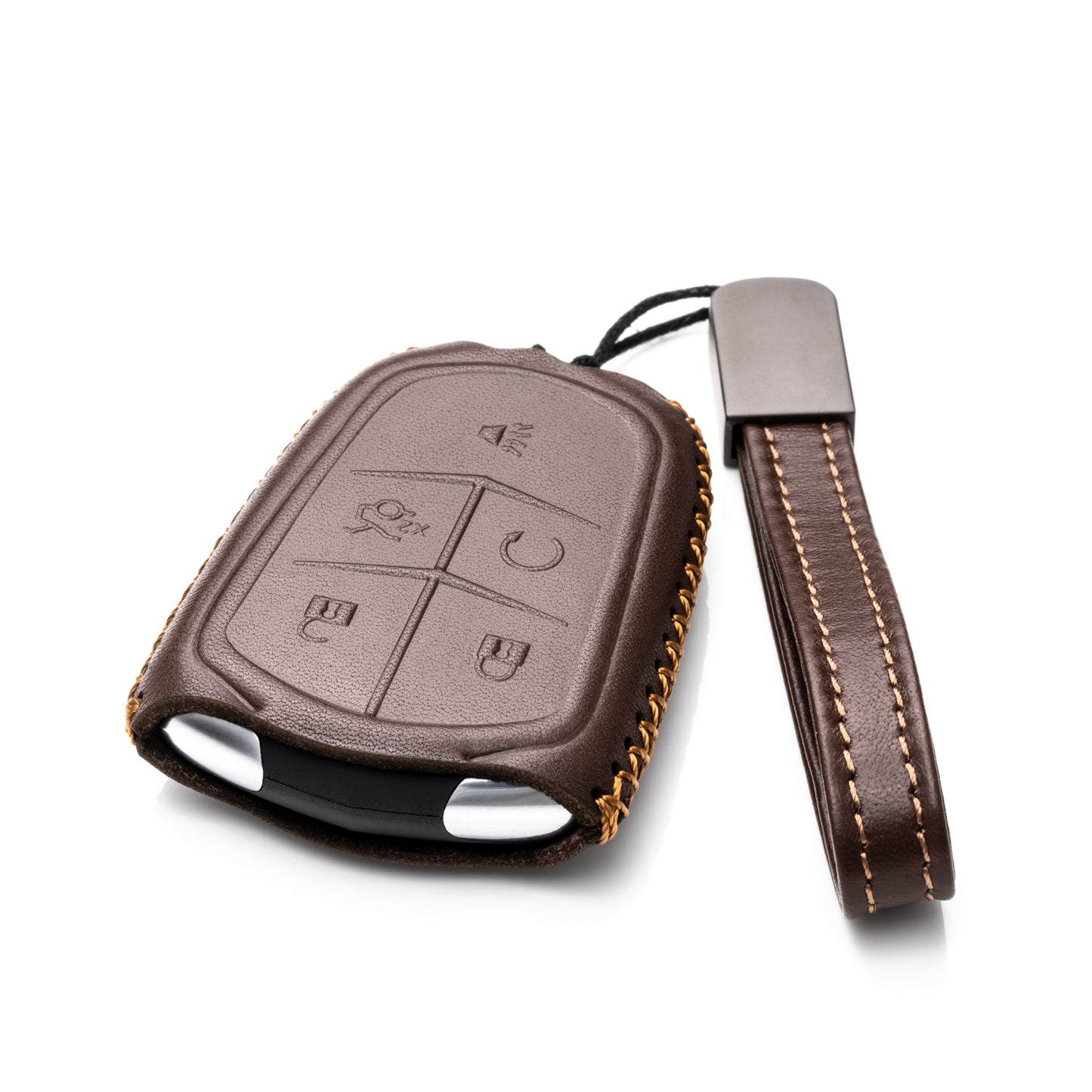 Vitodeco Leather Key Fob Case Compatible for Cadillac XT4, Cadillac XT5, Cadillac XT6 2019 - 2025, 5-Button