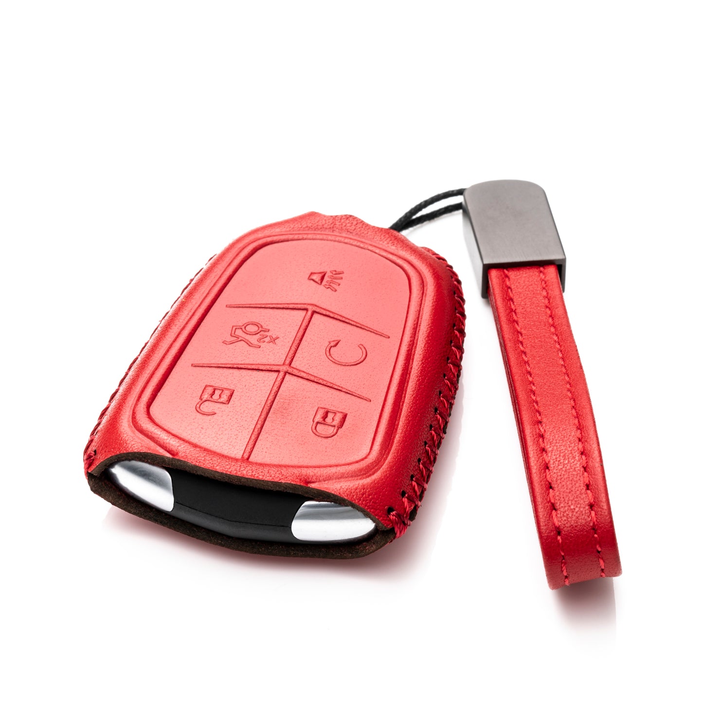 Vitodeco Leather Key Fob Case Compatible for Cadillac XT4, Cadillac XT5, Cadillac XT6 2019 - 2025, 5-Button