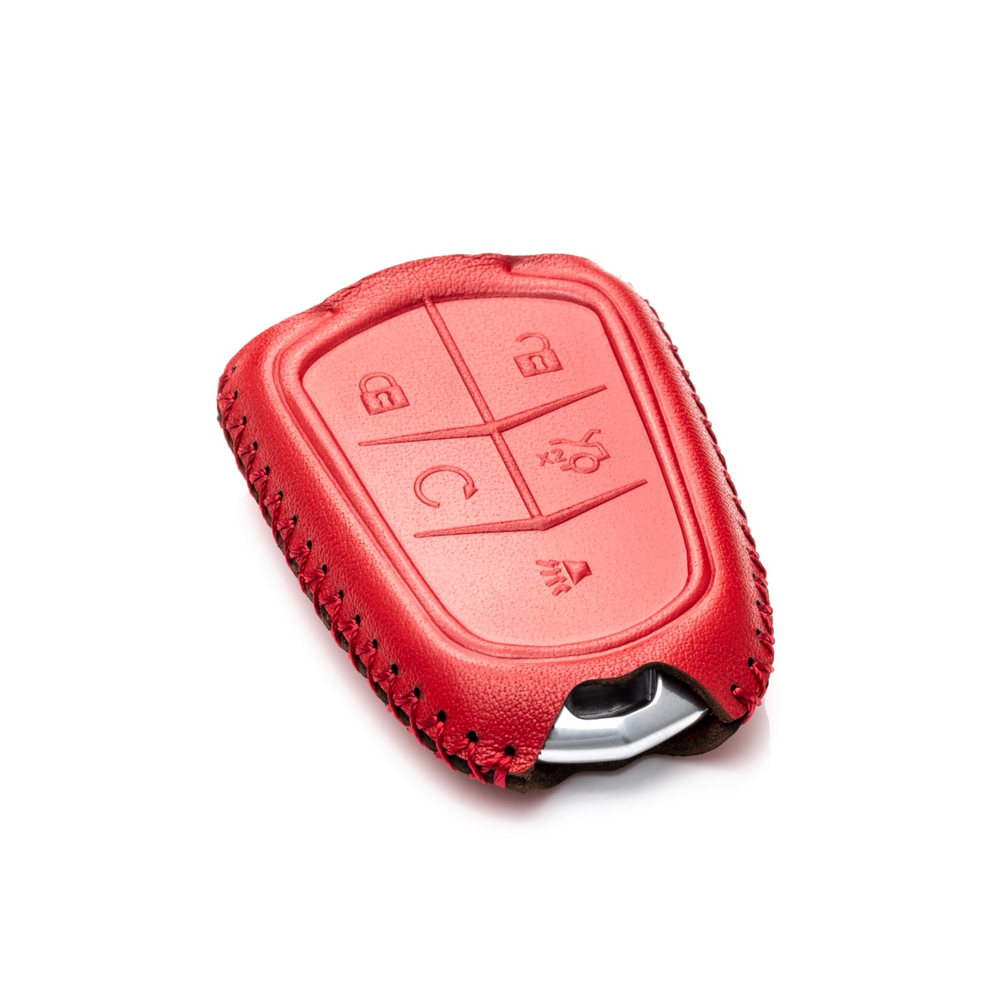 Vitodeco Leather Key Fob Case Compatible for Cadillac XT4, Cadillac XT5, Cadillac XT6 2019 - 2025, 5-Button