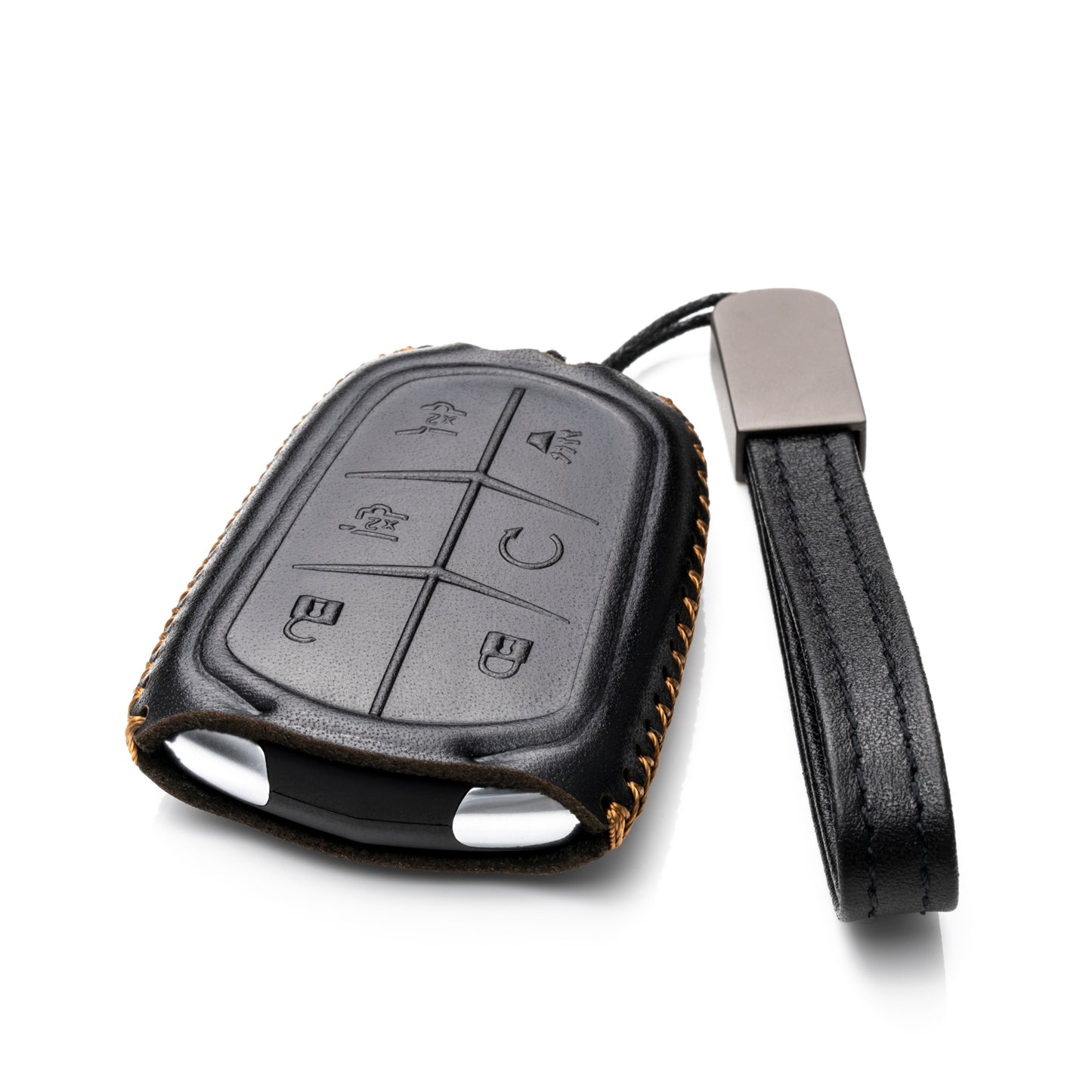 Vitodeco Leather Key Fob Case Compatible for Cadillac XT4, Cadillac XT5, Cadillac XT6 2019-2025, 6-Button