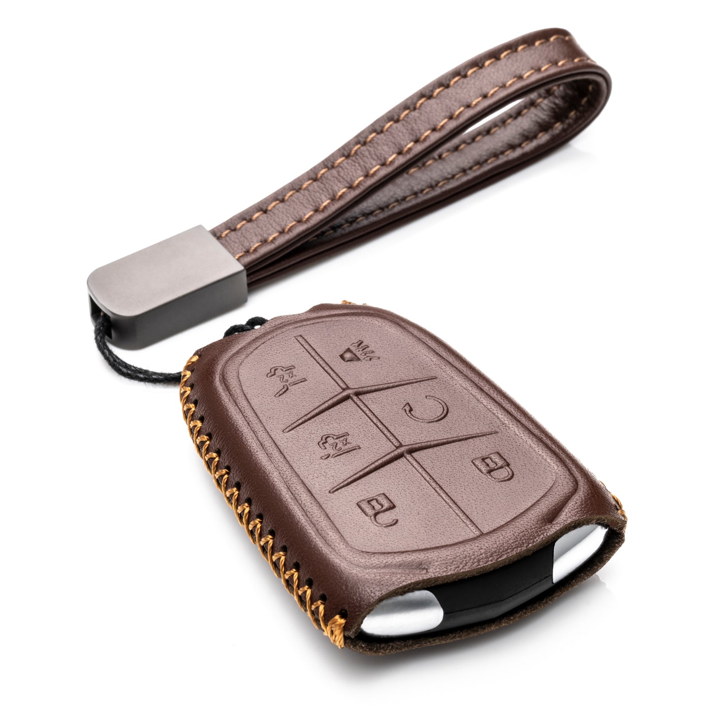 Vitodeco Leather Key Fob Case Compatible for Cadillac XT4, Cadillac XT5, Cadillac XT6 2019-2025, 6-Button
