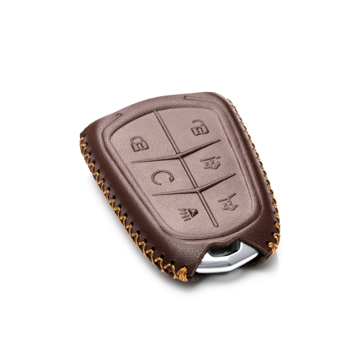 Vitodeco Leather Key Fob Case Compatible for Cadillac XT4, Cadillac XT5, Cadillac XT6 2019-2025, 6-Button